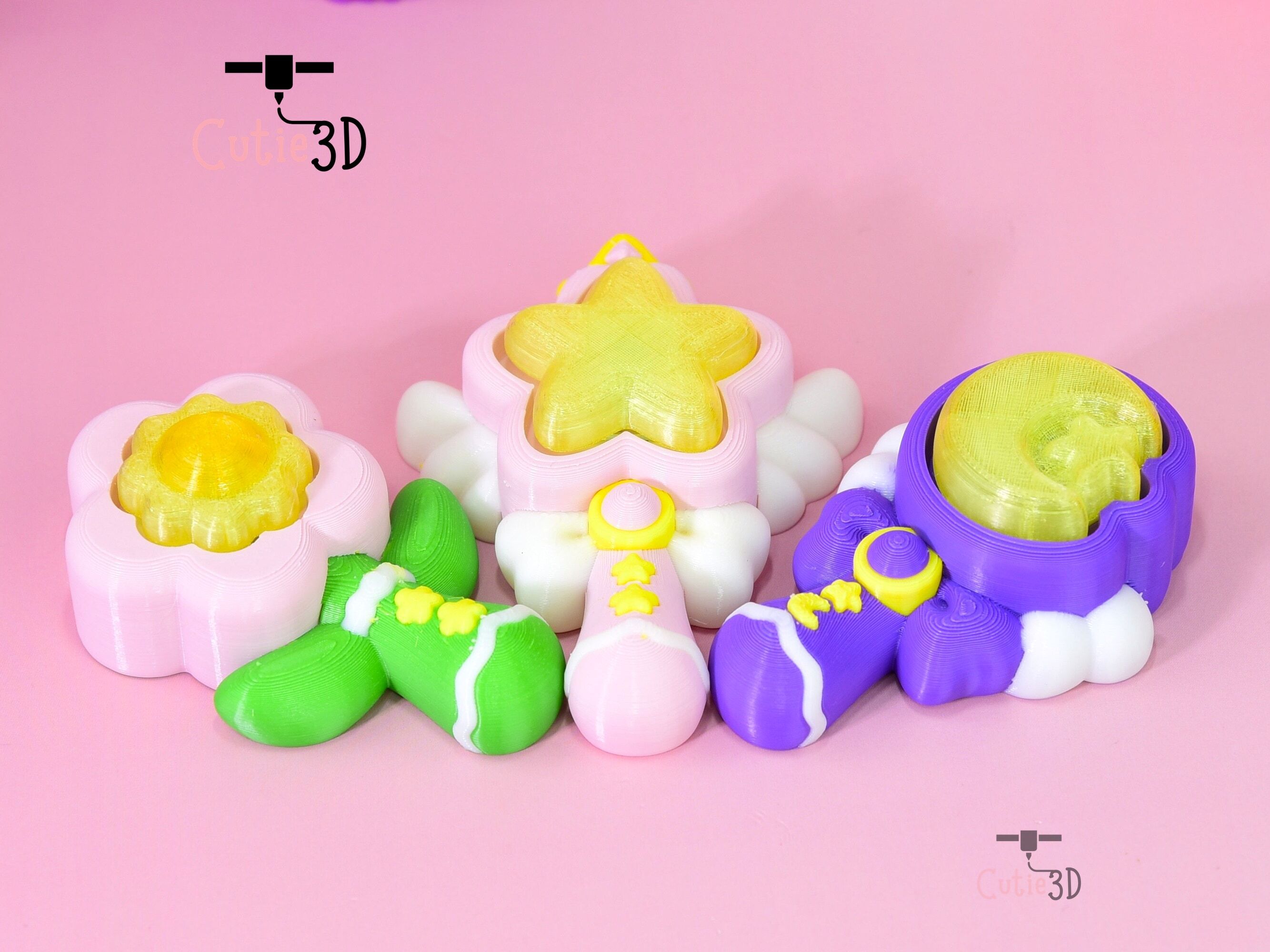 👌 Cutie3D Dream Wands Fidget Led Clicker Keychain - Cute Backpack