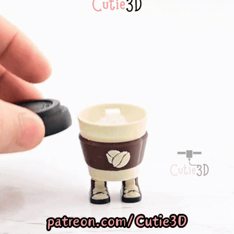 ☕ Cutie3D Coffee Cup With Legs Keycap Fidget Clicker Keychain