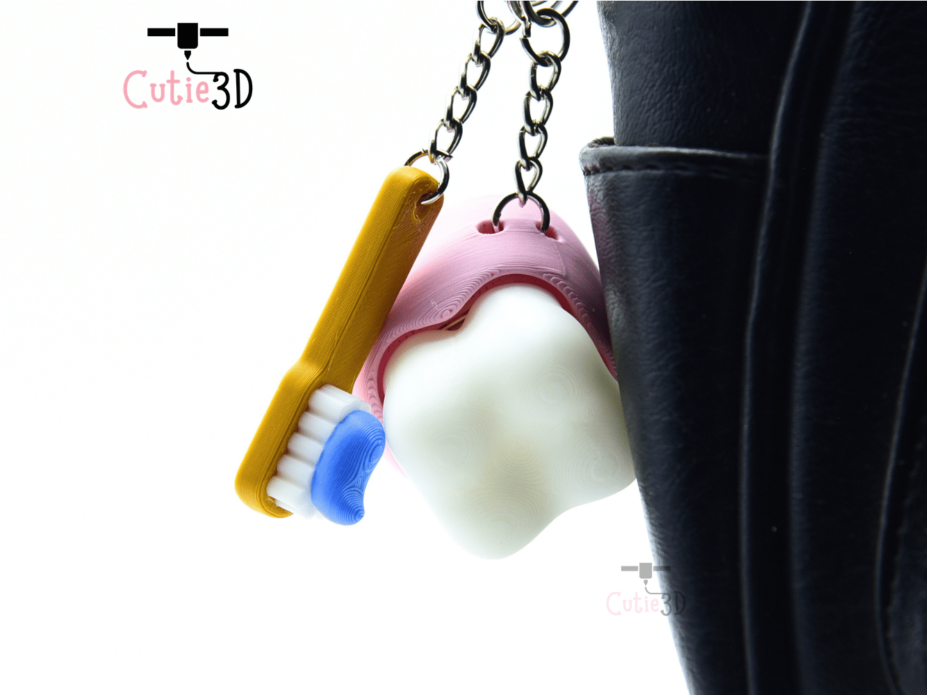 Tooth Clicker Stl 🦷 Cutie3D Tooth and Toothbrush Fidget Clicker Keychain - Cute Backpack ...