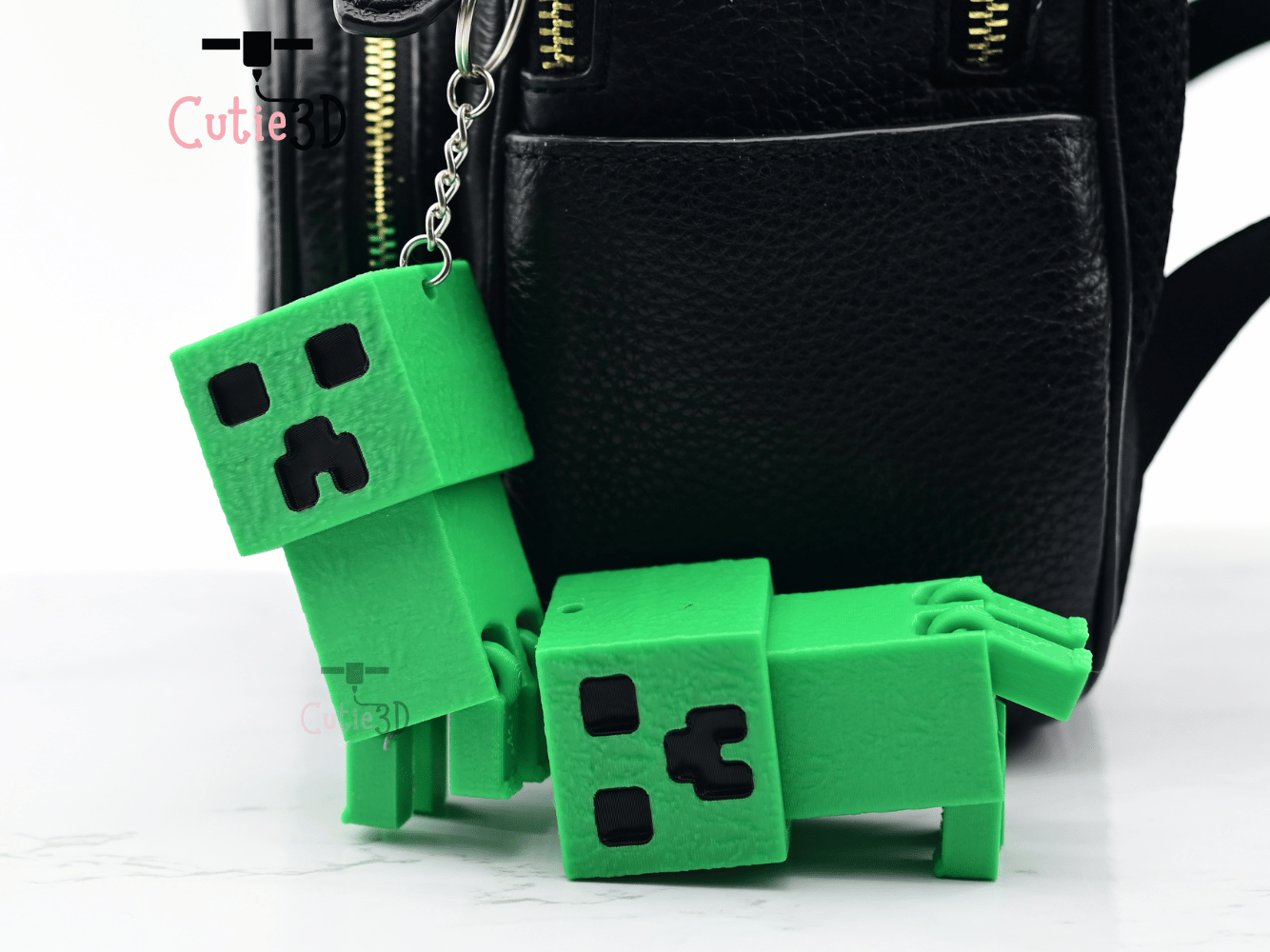 👌 Cutie3D Articulated Blocky Green Keycap Fidget Clicker Keychain ...