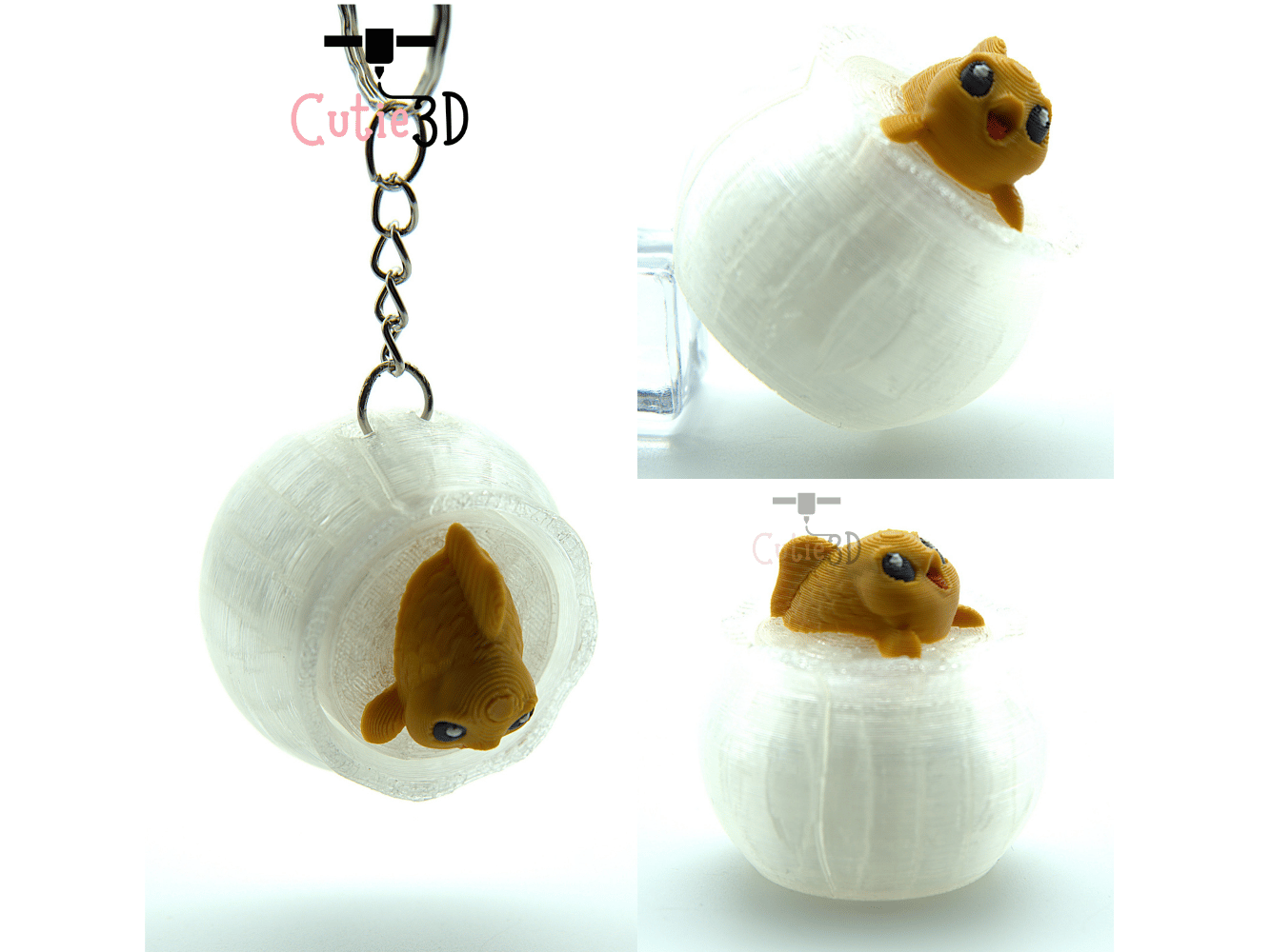 Fish Clicker Fidget 🐠 Cutie3D Fish Bowl Fun Fidget Clicker Keychain - Cute Backpack ...
