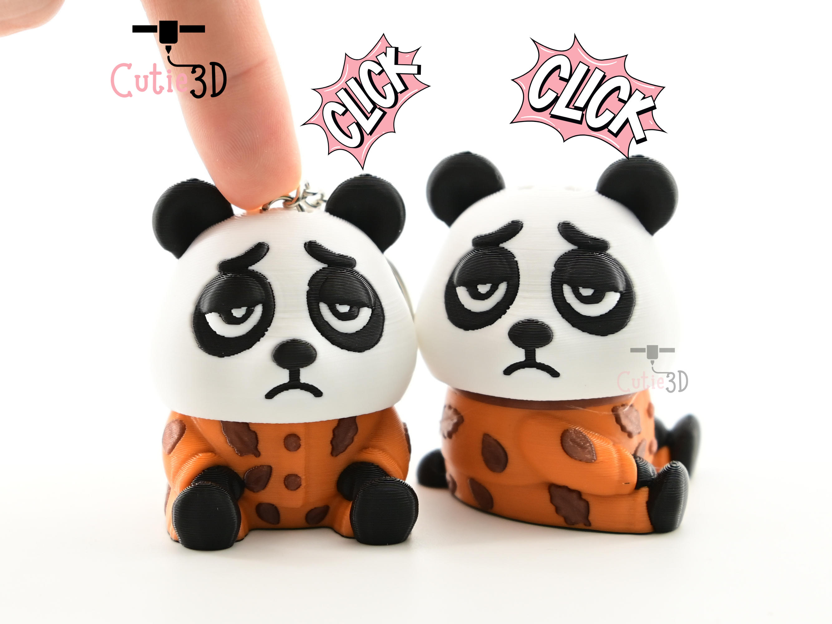 😪 Cozy Sleepy Panda Keycap Fidget Clicker Keychain - Cute