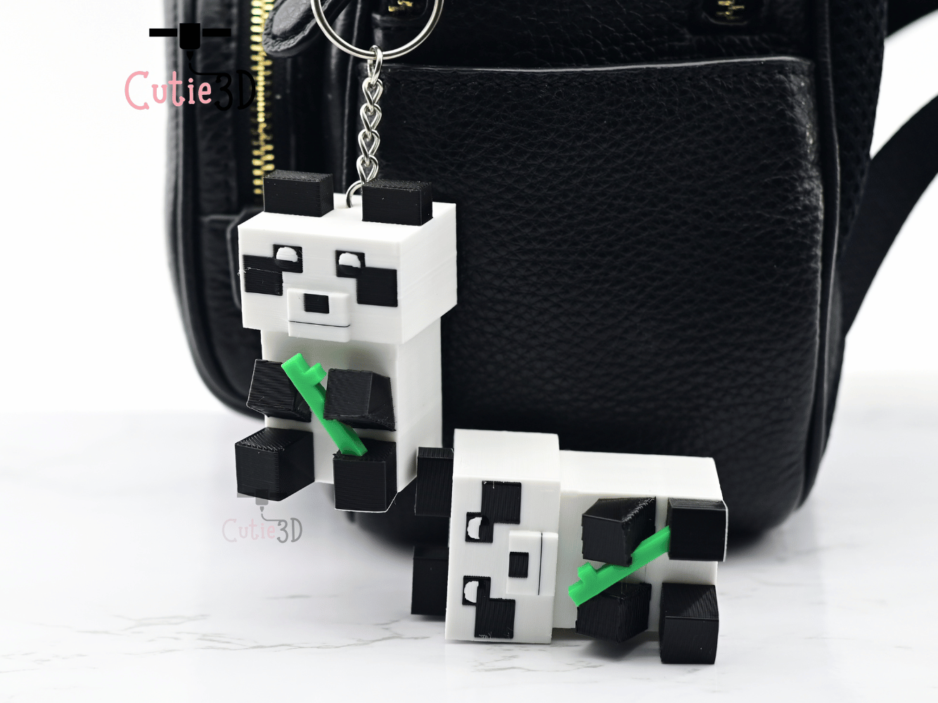 🐼 Cutie3D Blocky Bamboo Panda Keycap Fidget Clicker Keychain - Cute ...