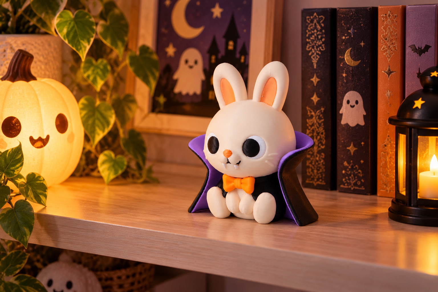 🧛 Cute Vampire Bunny Halloween Figurine・Free 3D File for 3D printing・Cults
