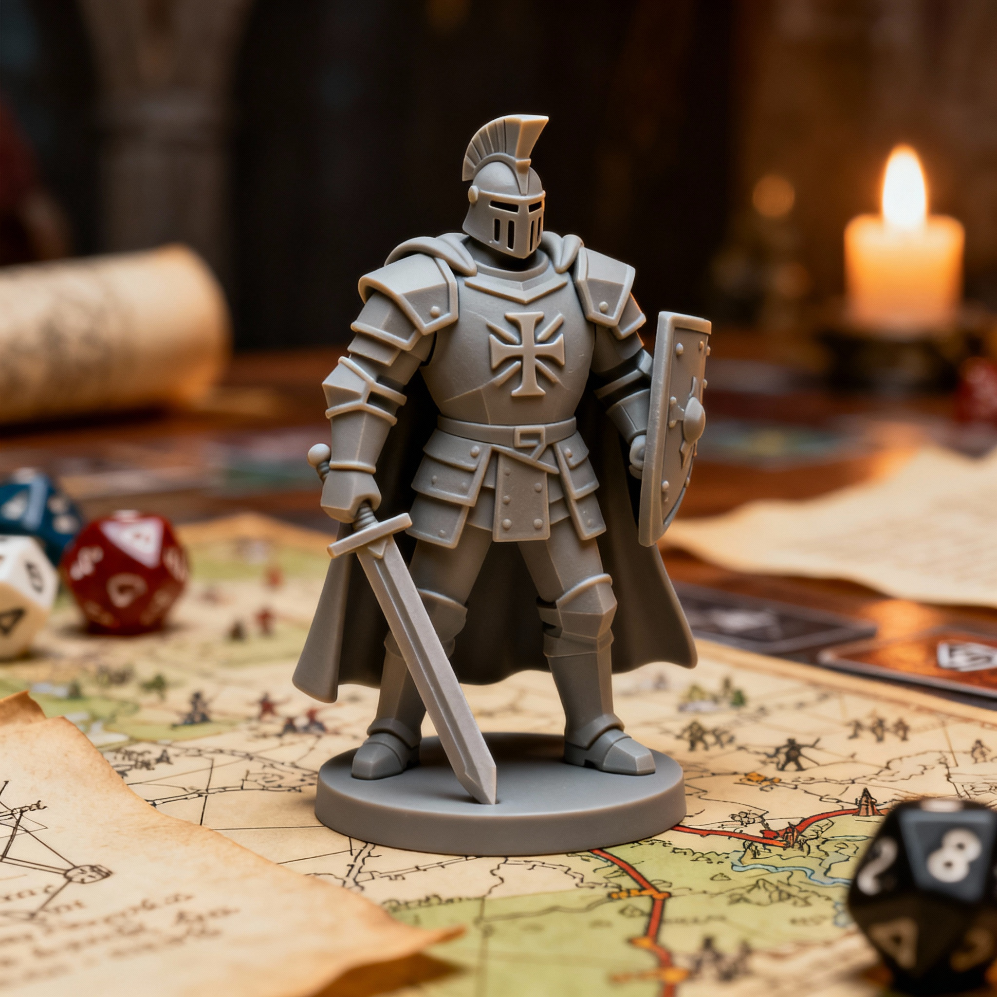 🎲 Medieval Knight Figurine STL - Crusader Tabletop 3D Print・ 3D File ...