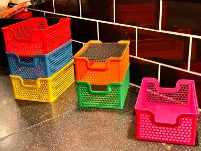 🧺 Eternity Labs Stacking Storage Basket 140x200mm・Free 3D File for ・Cults