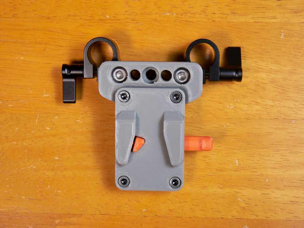 🔋 V-lock plate for V-mount battery (male & female)・Free 3D File for ・Cults