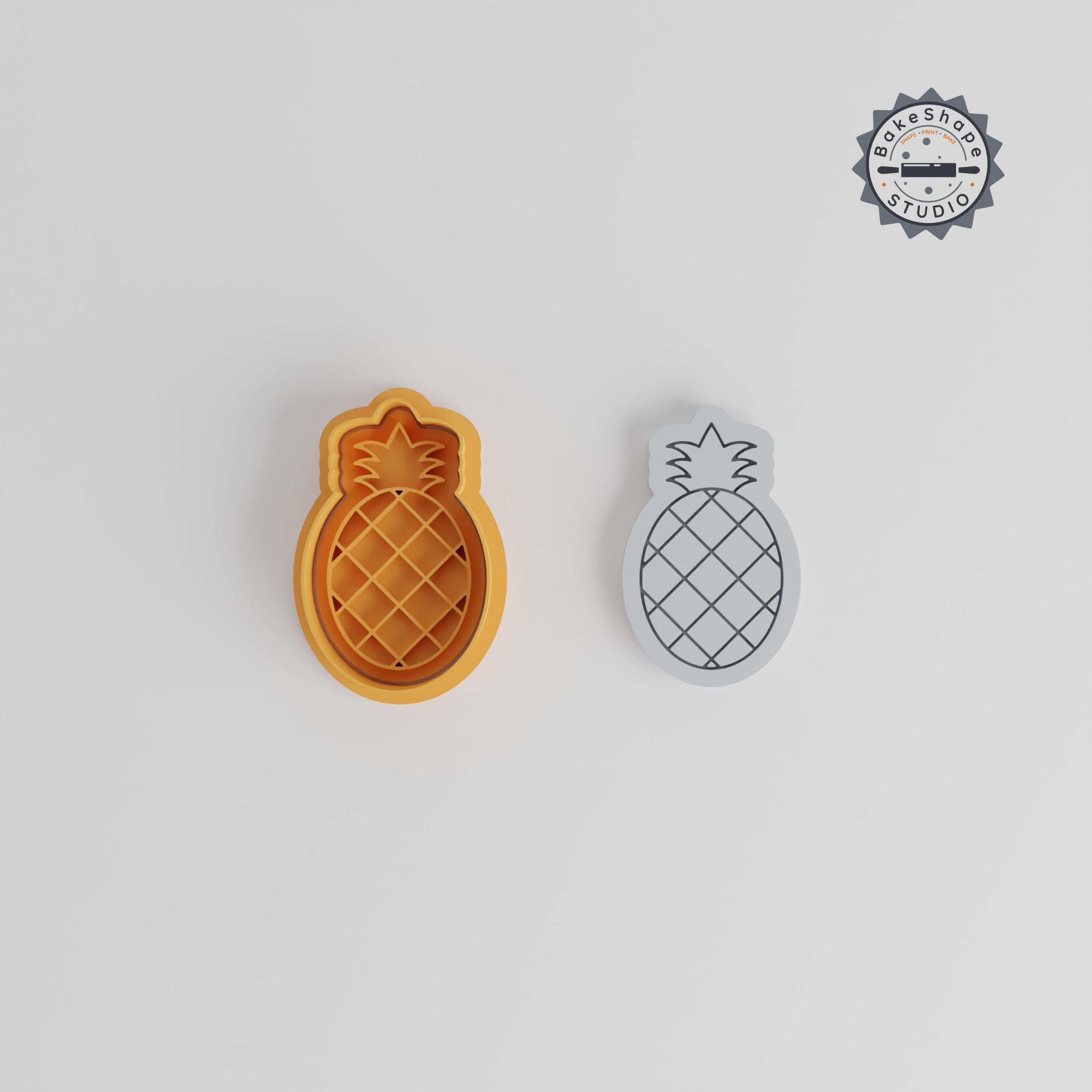 🍍 Pineapple Shape Cutter & Stamp, Cookie & Fondant Set, 3 Sizes ...