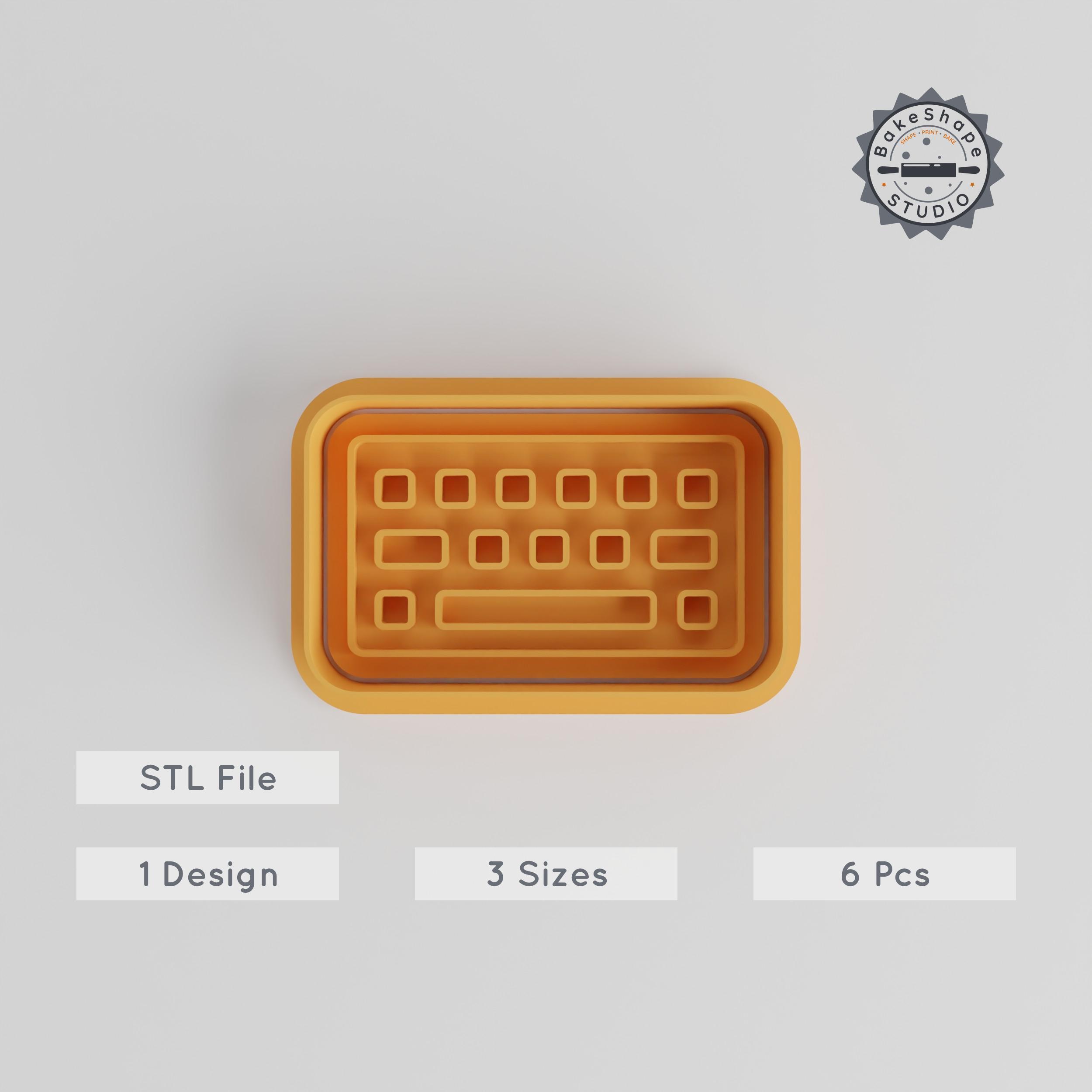 🖥️ Computer Keyboard Shape Cutter & Stamp Set, Cookie & Fondant ...