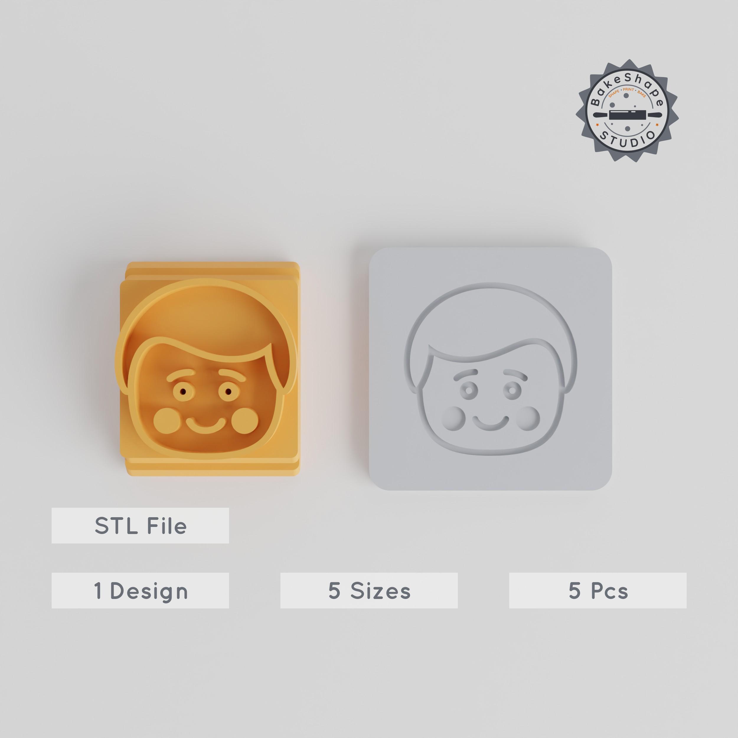 🍽️ Emoticon Blush Stempel Fliese, 5 Größe Pack, perfekt für Ton, Kekse \u0026  Fondant, schüchternes Lächeln Rosige Wangen Design・ 3D Datei für  3D-Druck・Cults, image size:2500x2500