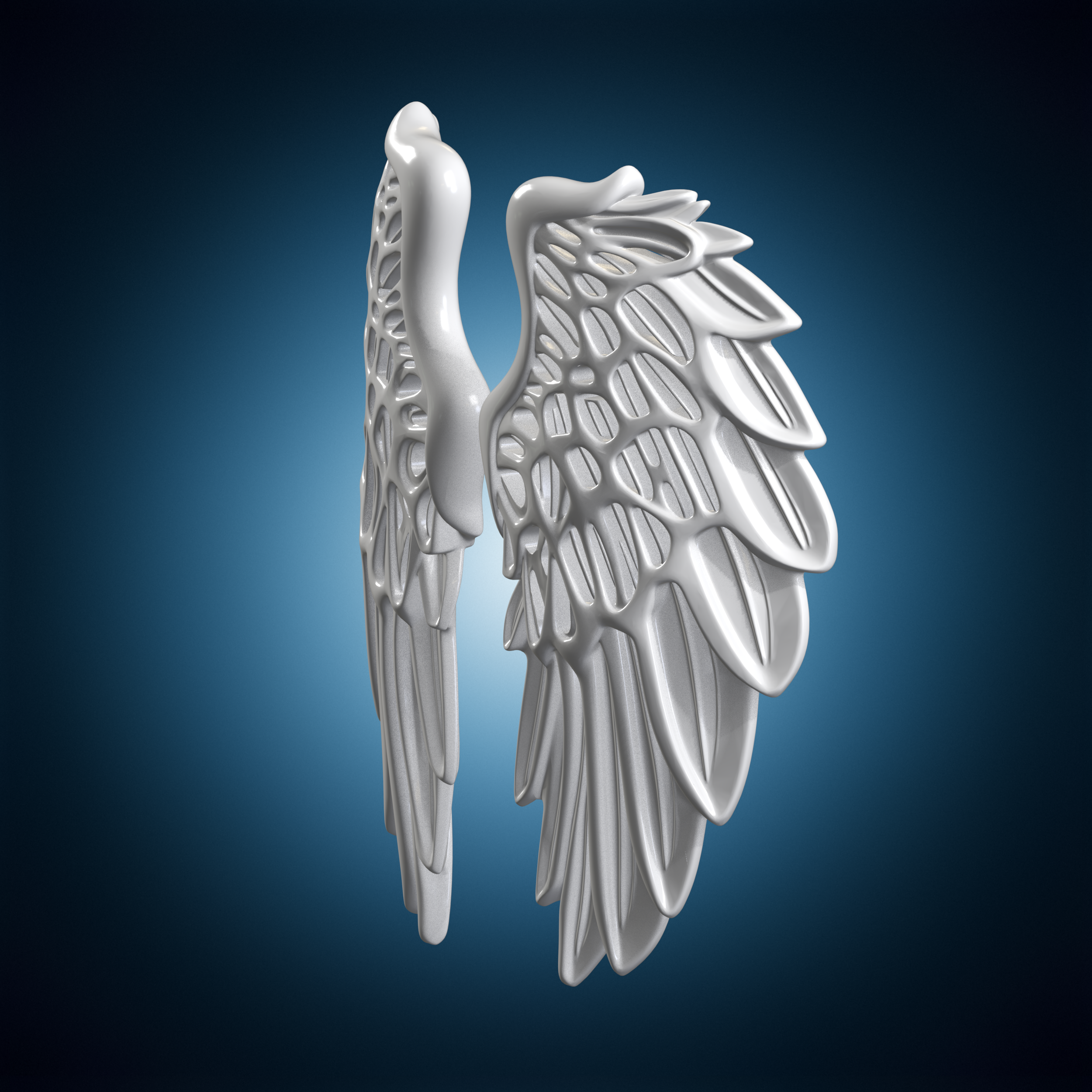 👼 Geometric Honeycomb Angel Wings Wall Decor 3D Print Model・ 3D File ...