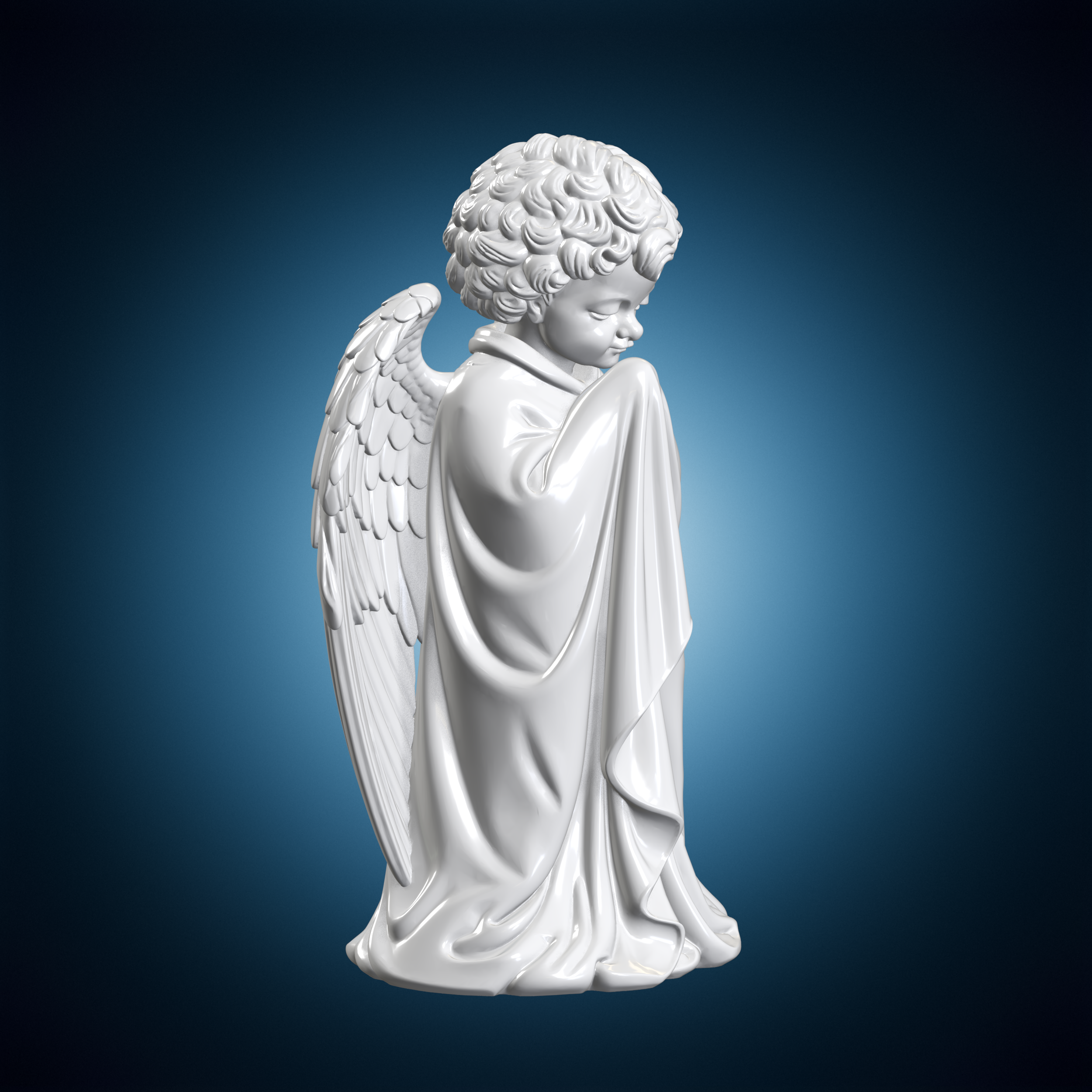 🙏 Praying Draped Cherub Angel 3D Print Sculpture・ 3D File for 3D ...