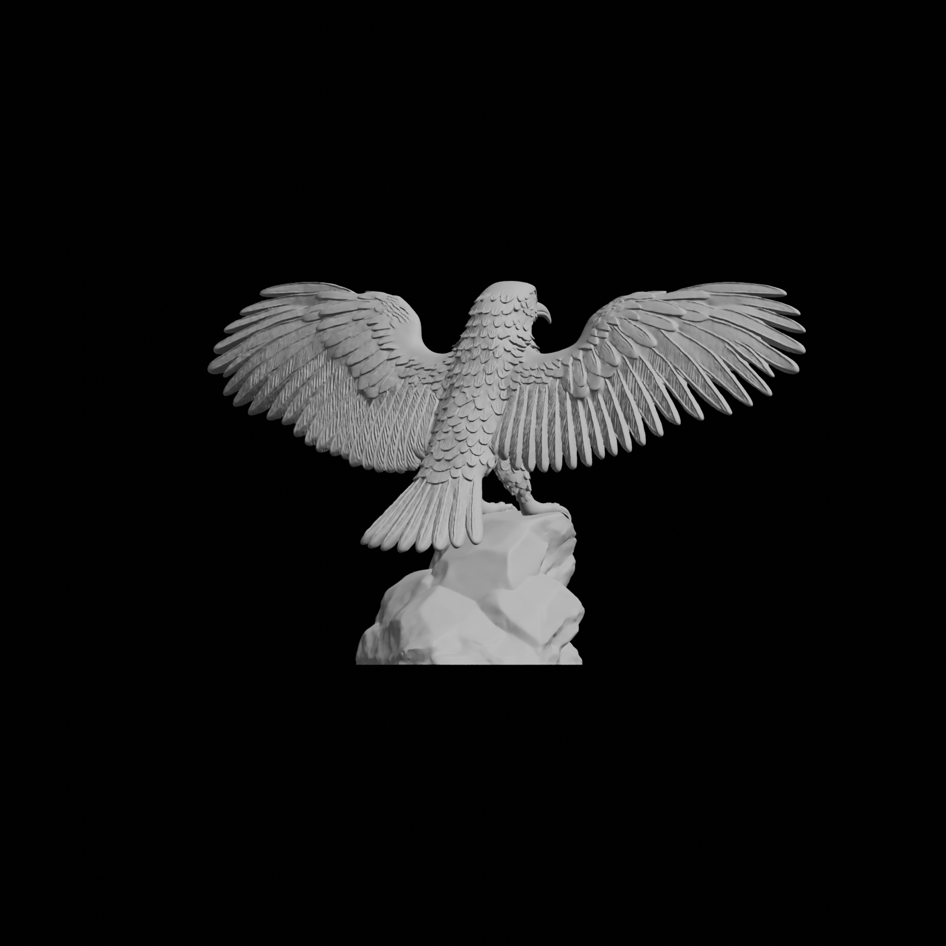 🦅 岩石上张开翅膀的老鹰・文件用于3D 三维打印・Cults