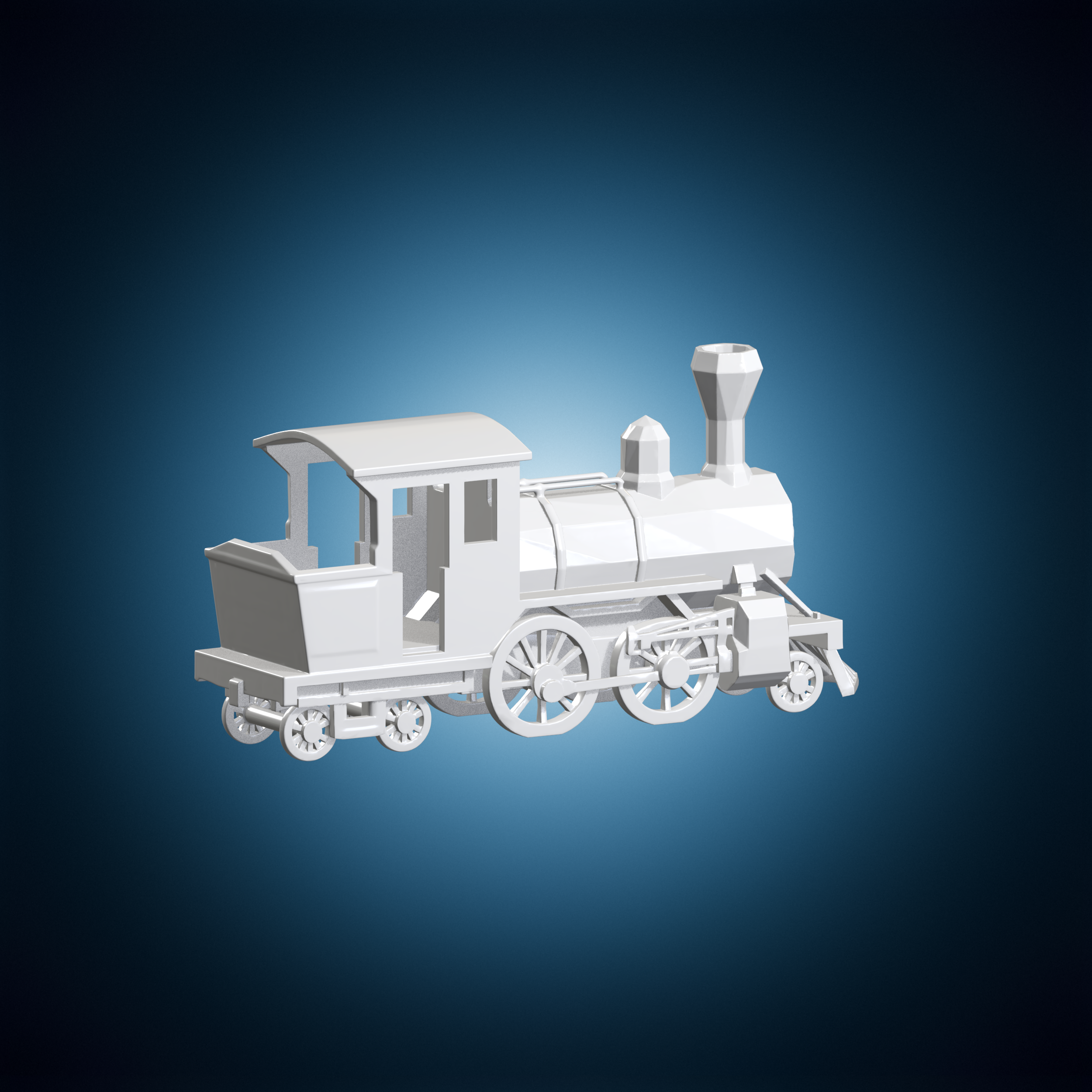 😤 Low Poly Steam Engine 3D Print Model・Бесплатный 3D для 3D-печать・Cults