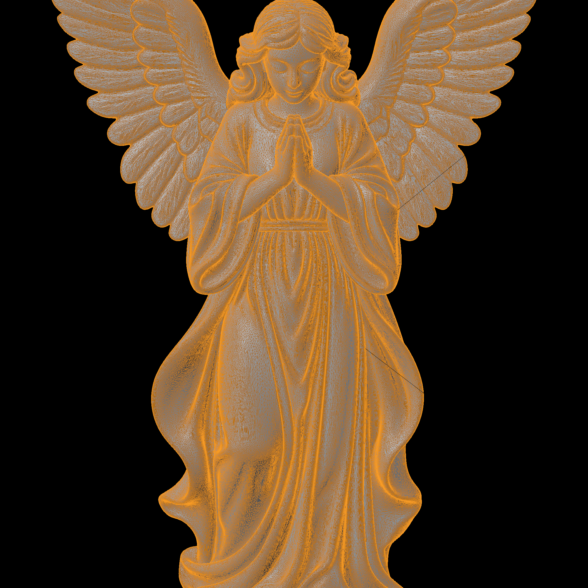 👼 Guardian Angel Statuette 3D Print Model・ 3D File for 3D printing・Cults