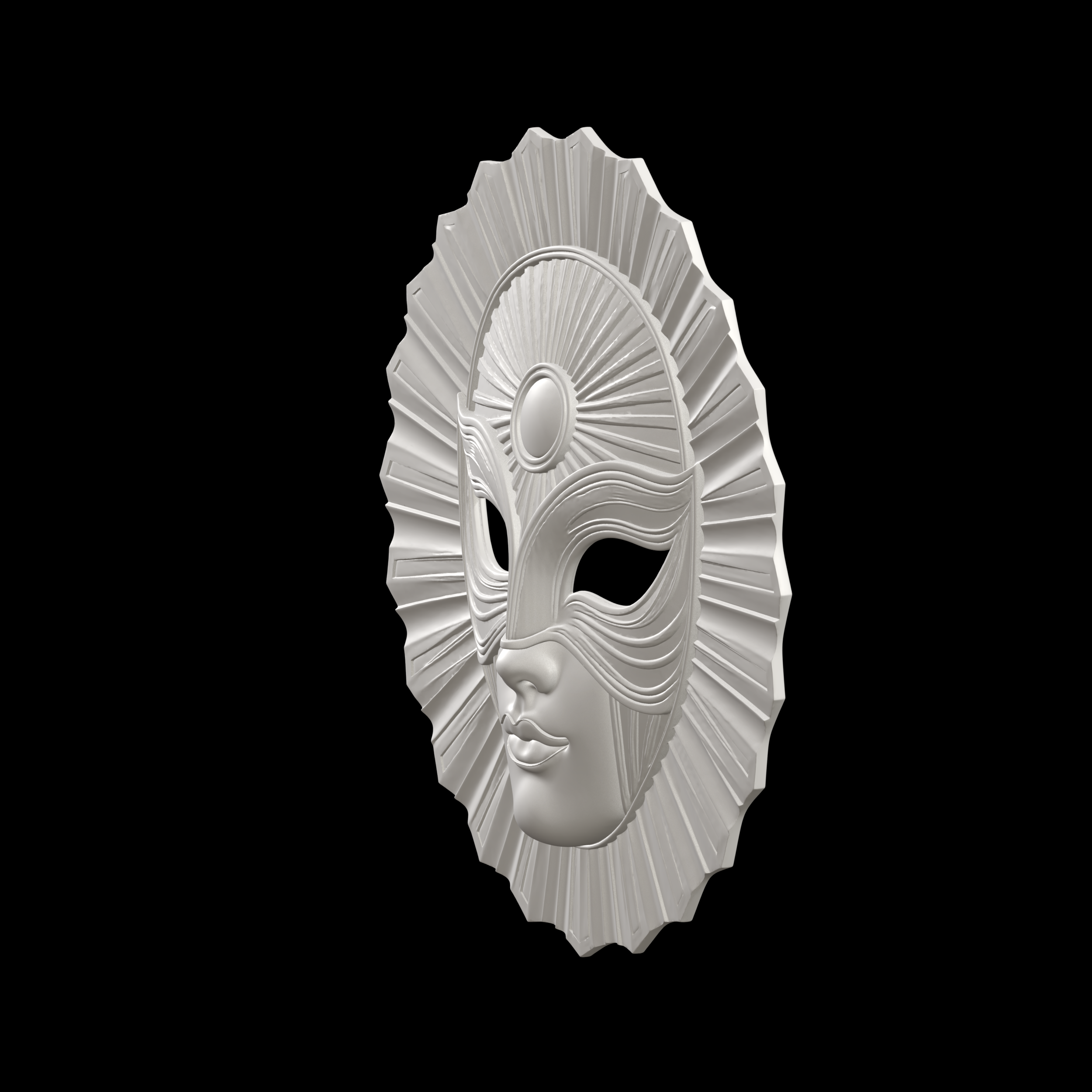 Mask Deco 🎨 Art Deco Mask Sunburst Forehead・ 3D File for 3D printing・Cults