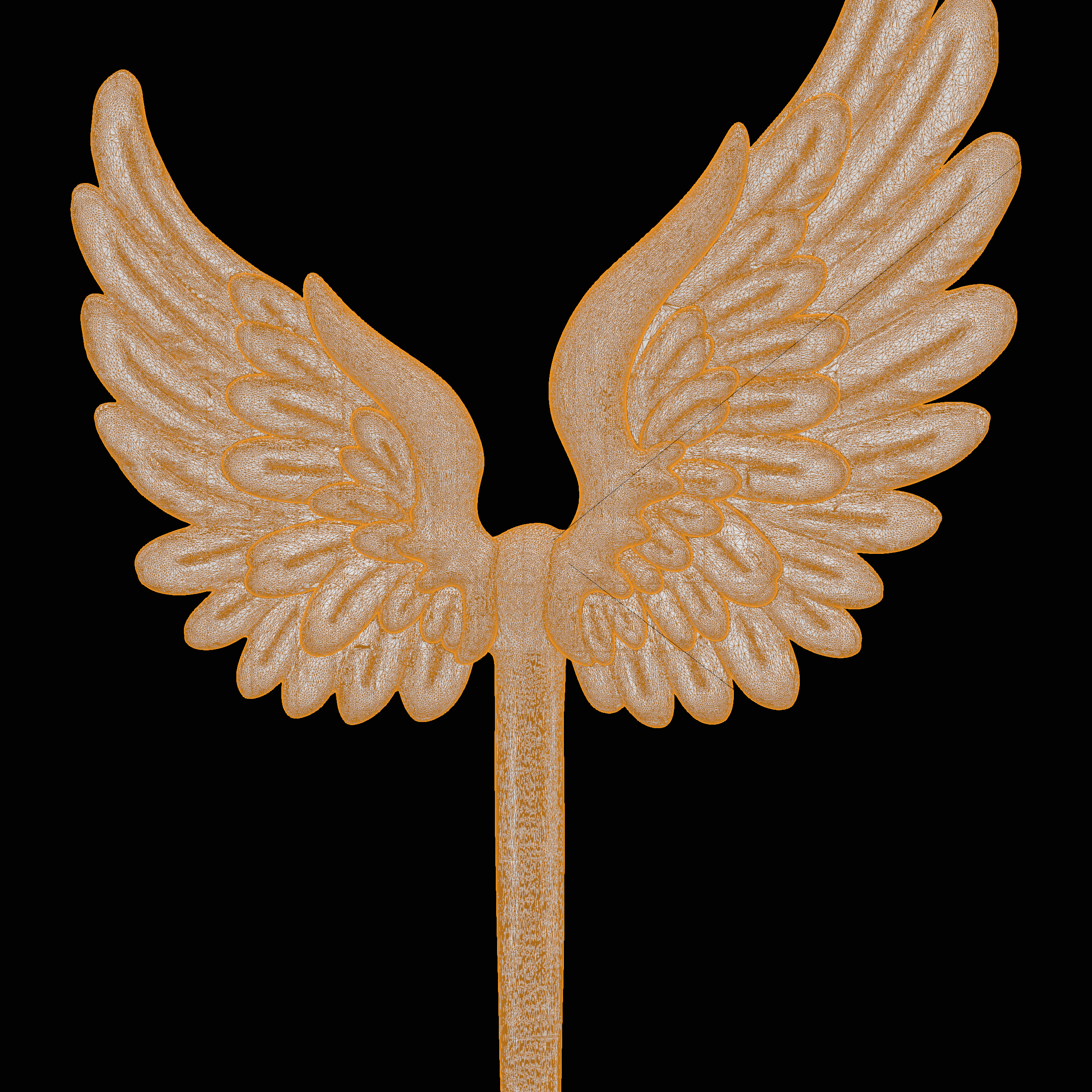 👼 Angel Wings Cake Topper Decorative Spike・ 3D File for 3D printing・Cults