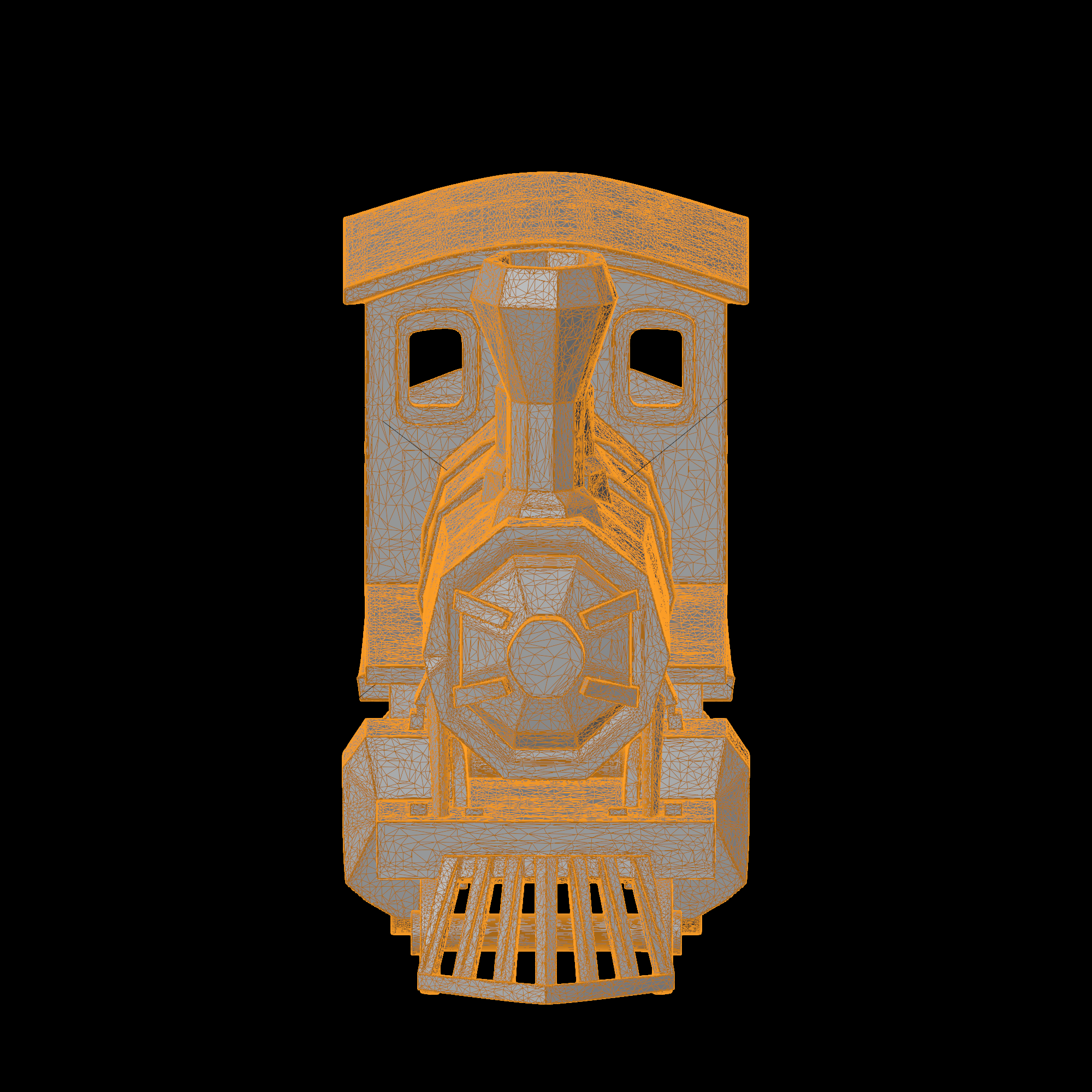 😤 Low Poly Steam Engine 3D Print Model・Бесплатный 3D для 3D-печать・Cults