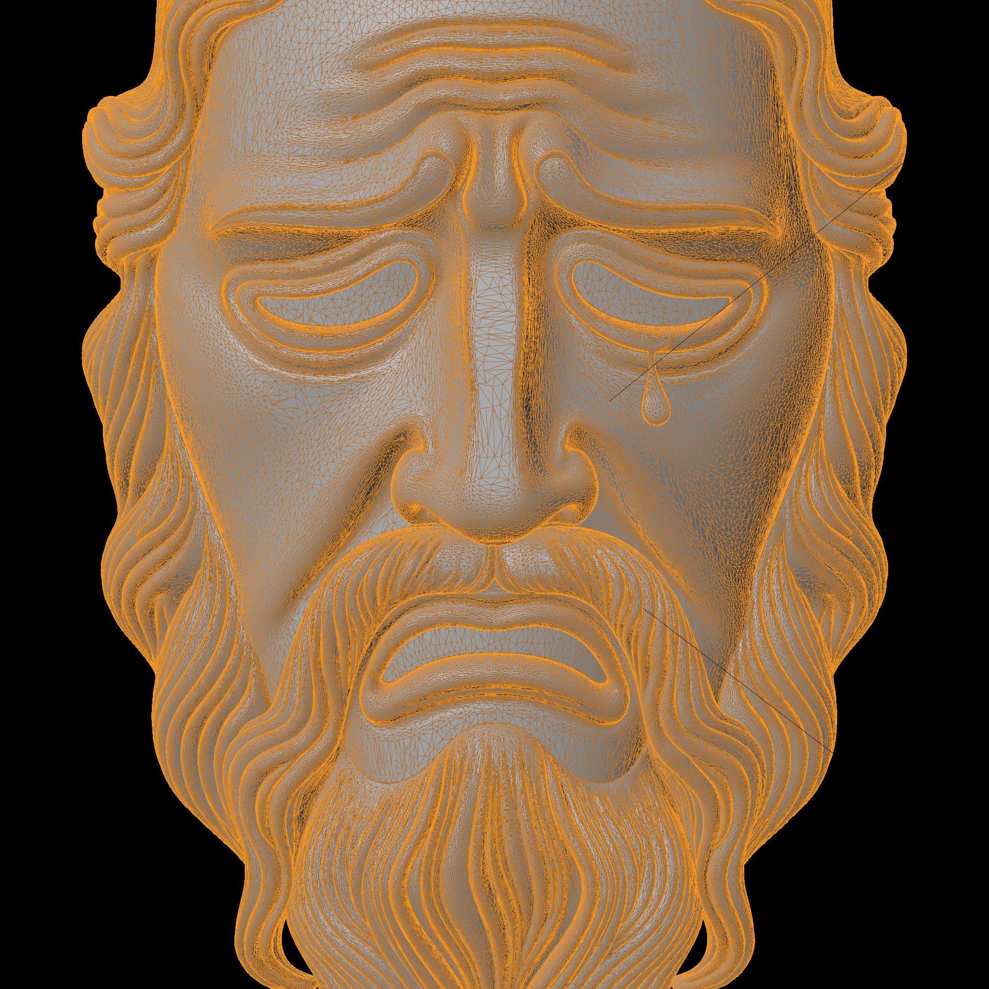 🏛️ Greek Tragedy Mask 3D Print Model・ 3D File for 3D printing・Cults