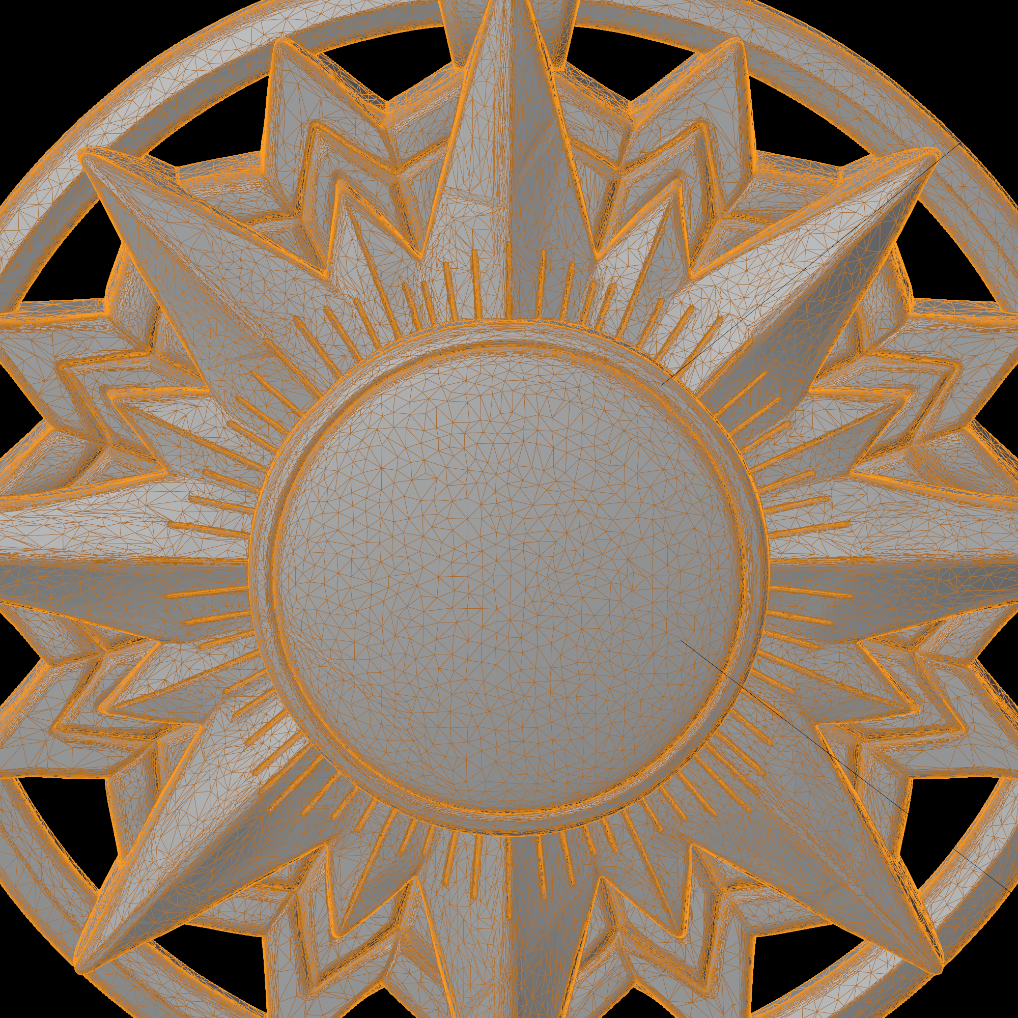 Sol Geometric ☀️ Geometric Sun Pendant 3D Printable Model・ 3D File for 3D printing・Cults