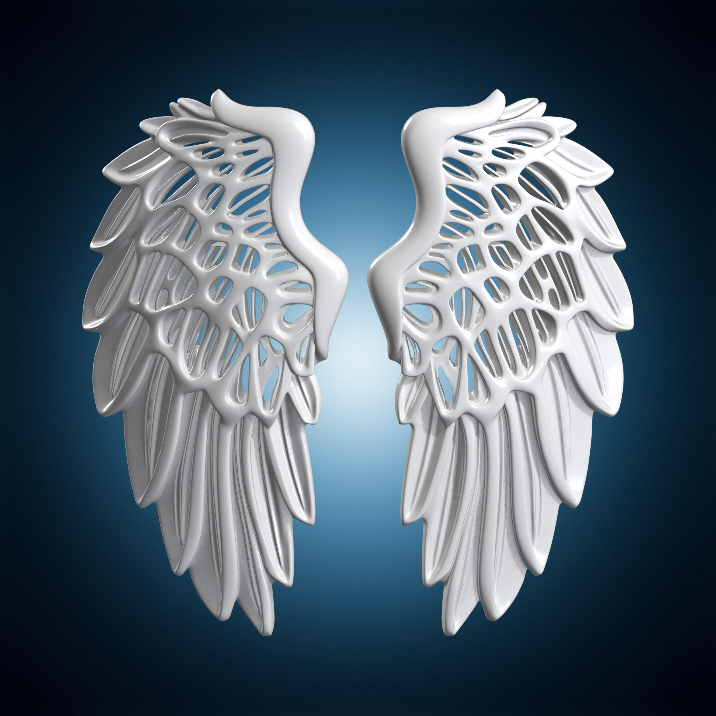 👼 Geometric Honeycomb Angel Wings Wall Decor 3D Print Model・ 3D File ...