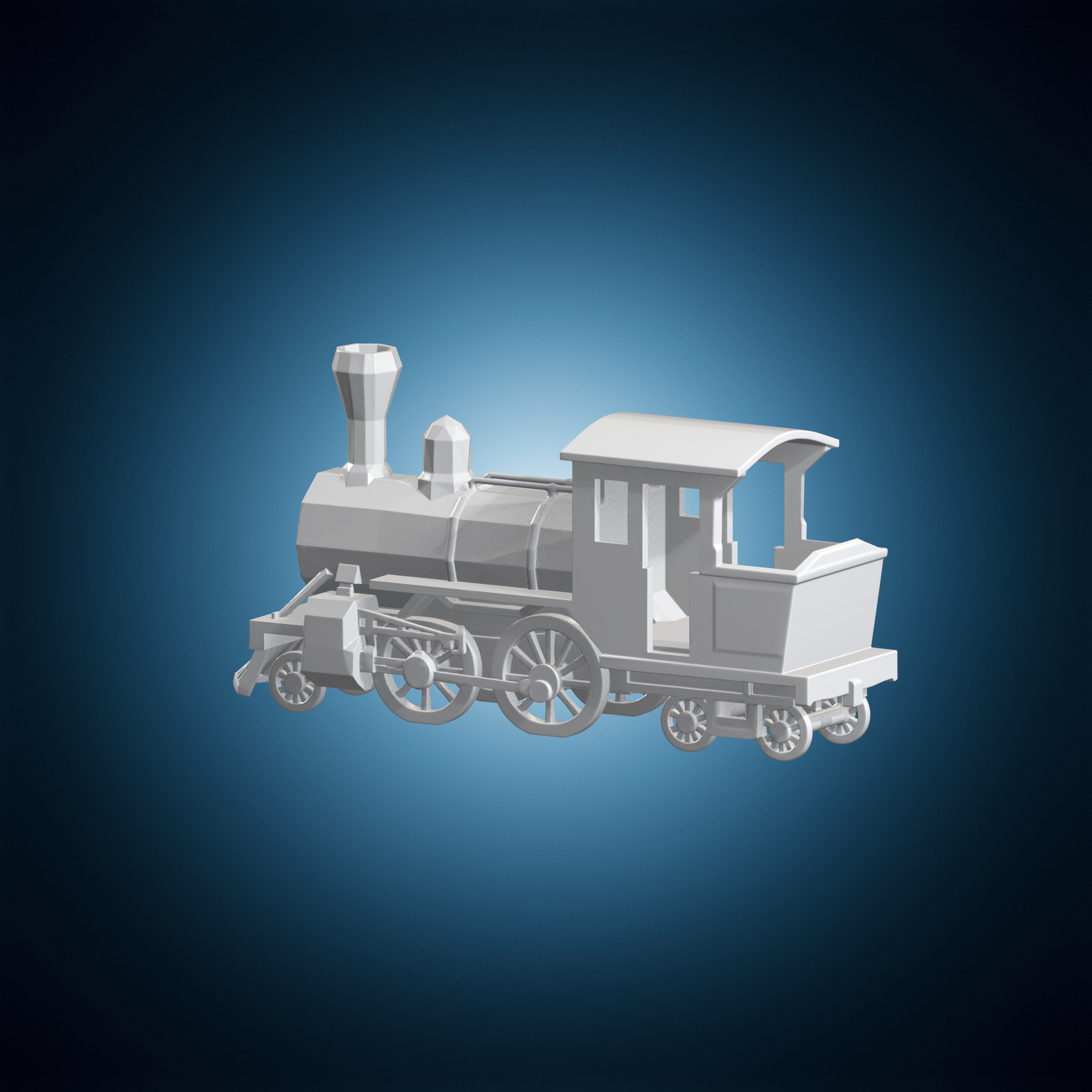😤 Low Poly Steam Engine 3D Print Model・Бесплатный 3D для 3D-печать・Cults