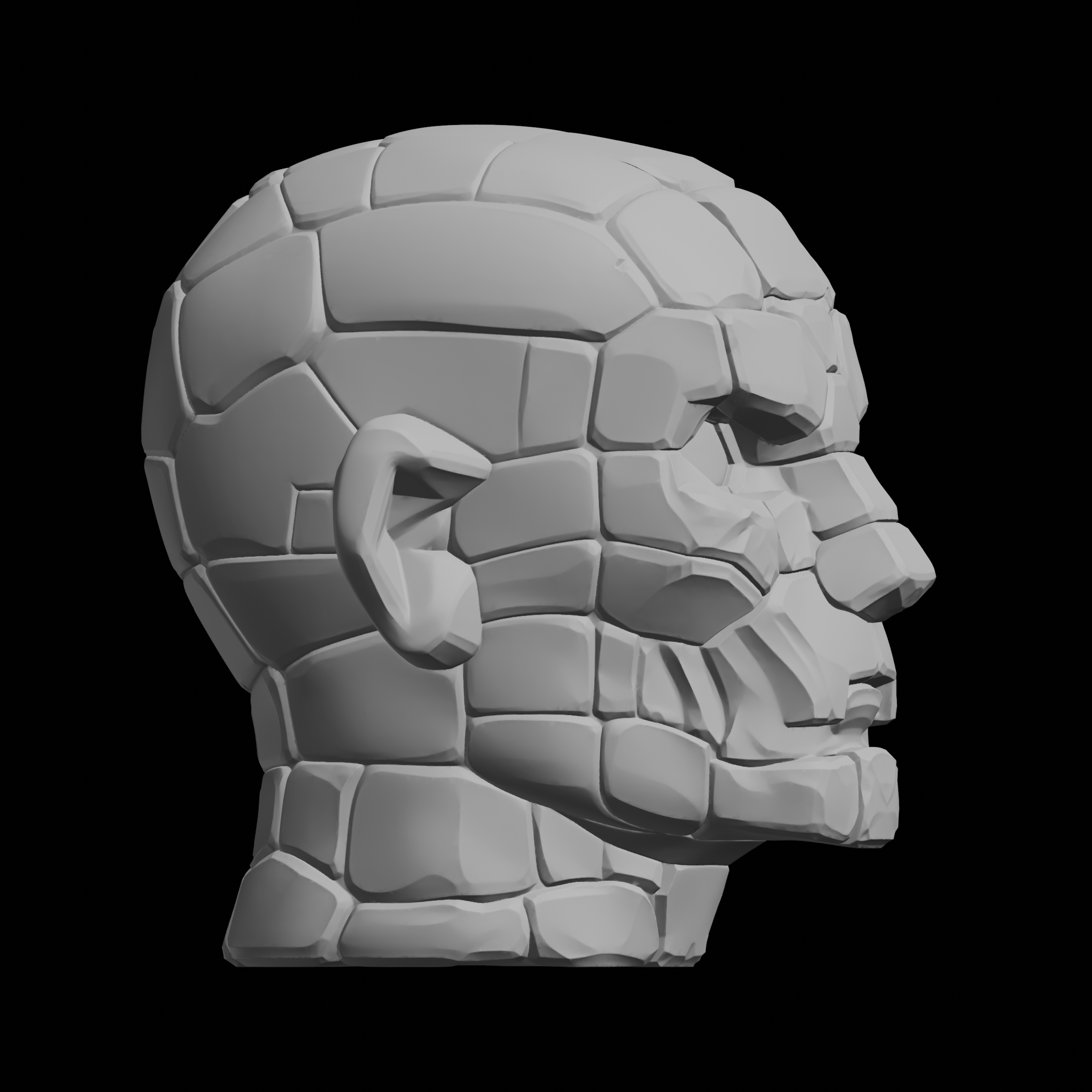 👤 Block Head Character Bust・ 3D File for 3D printing・Cults