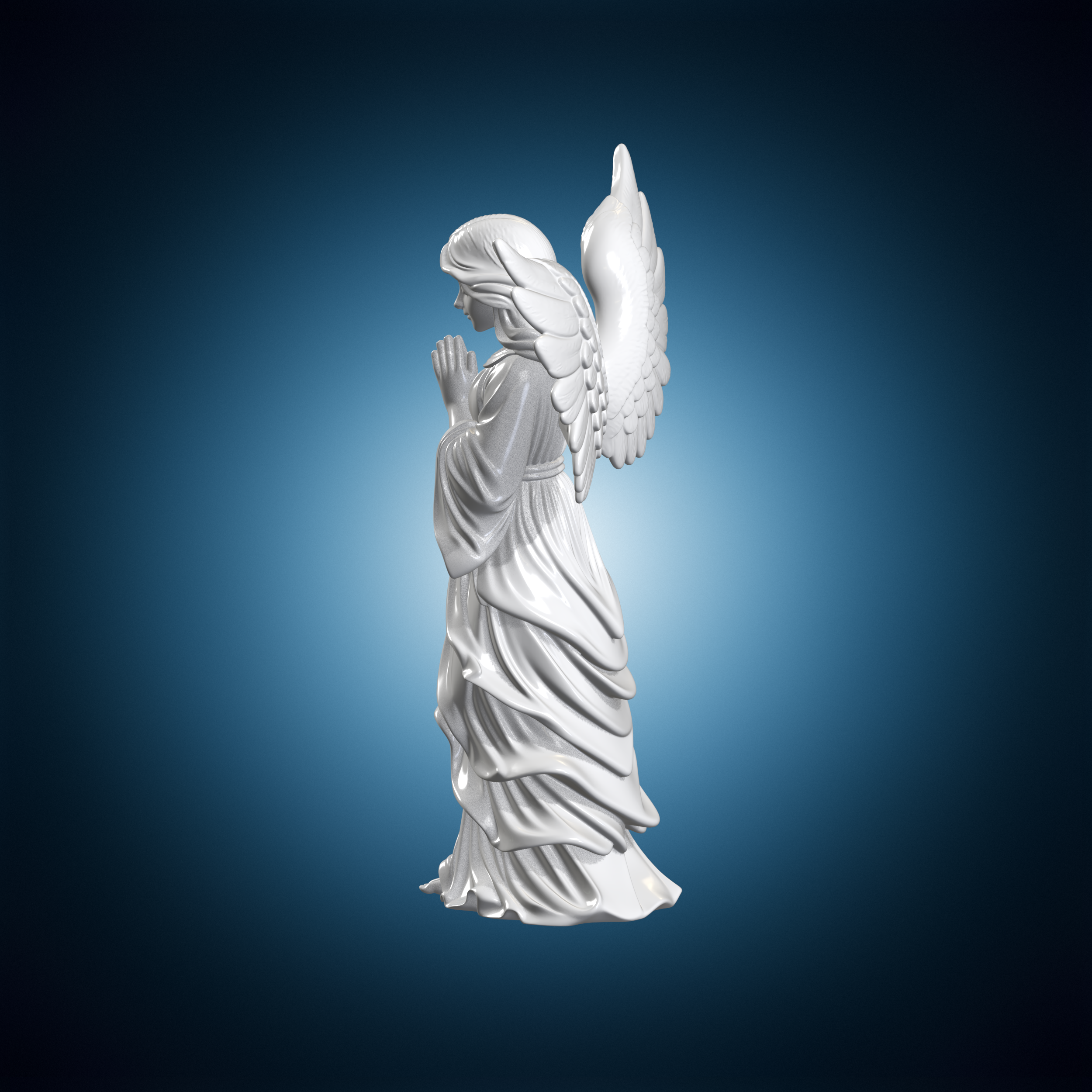 👼 Guardian Angel Figurine 3D Print Model・ 3D File for 3D printing・Cults
