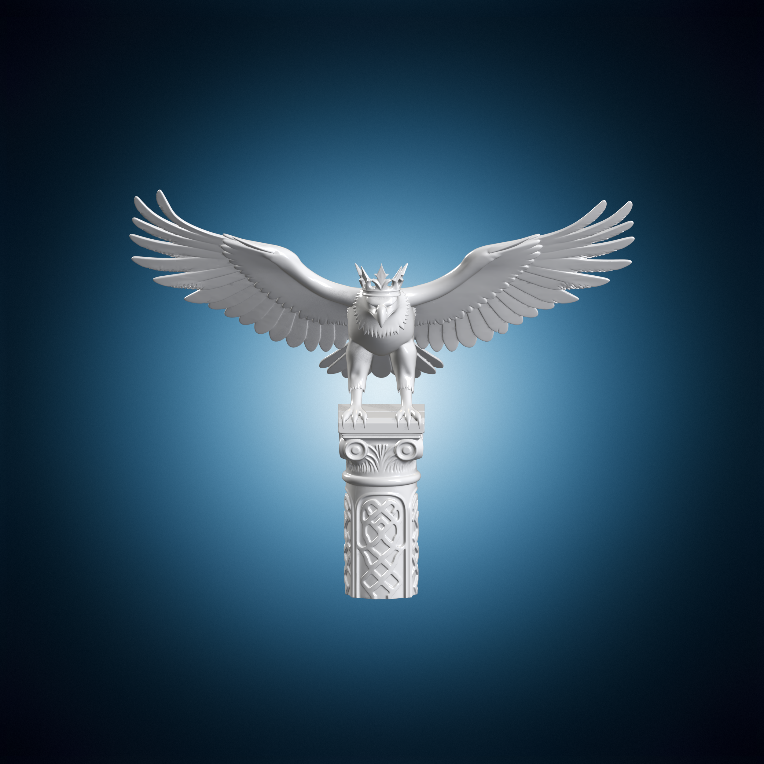 🦅 Fantasy Eagle on Runic Pillar 3D Print Model・ 3D File for 3D printing ...