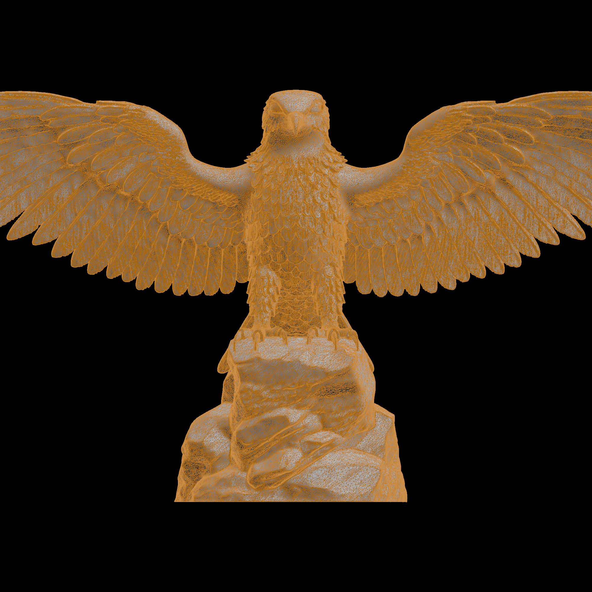 🦅 岩石上张开翅膀的老鹰・文件用于3D 三维打印・Cults