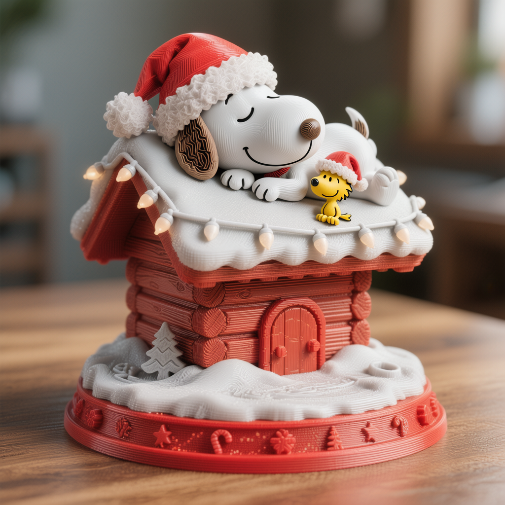 🎄 Snoopy Christmas House 3D Print | STL File・ 3D File for 3D printing・Cults