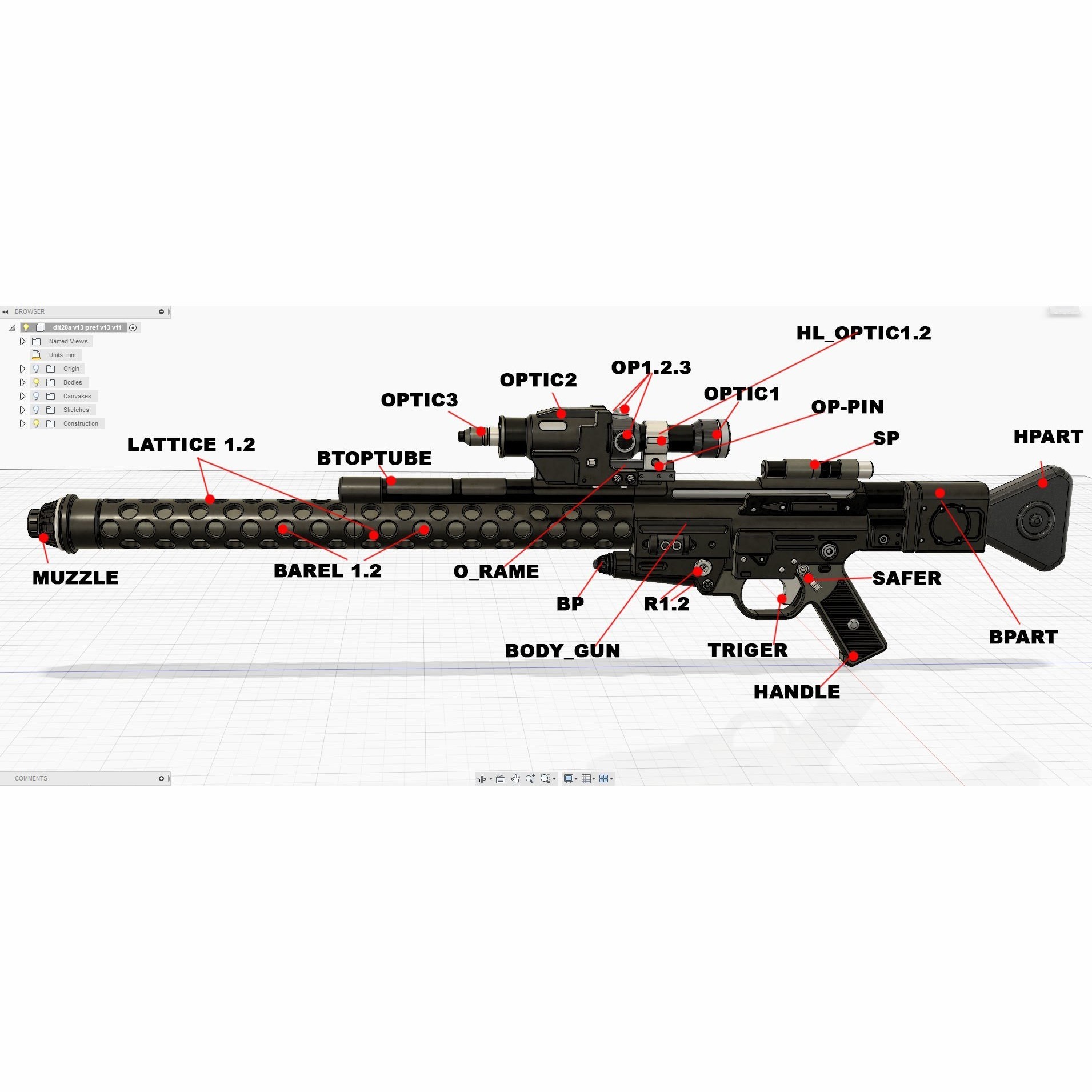 STL file DLT20A laser rifle 🔫 ・3D printable model to download・Cults