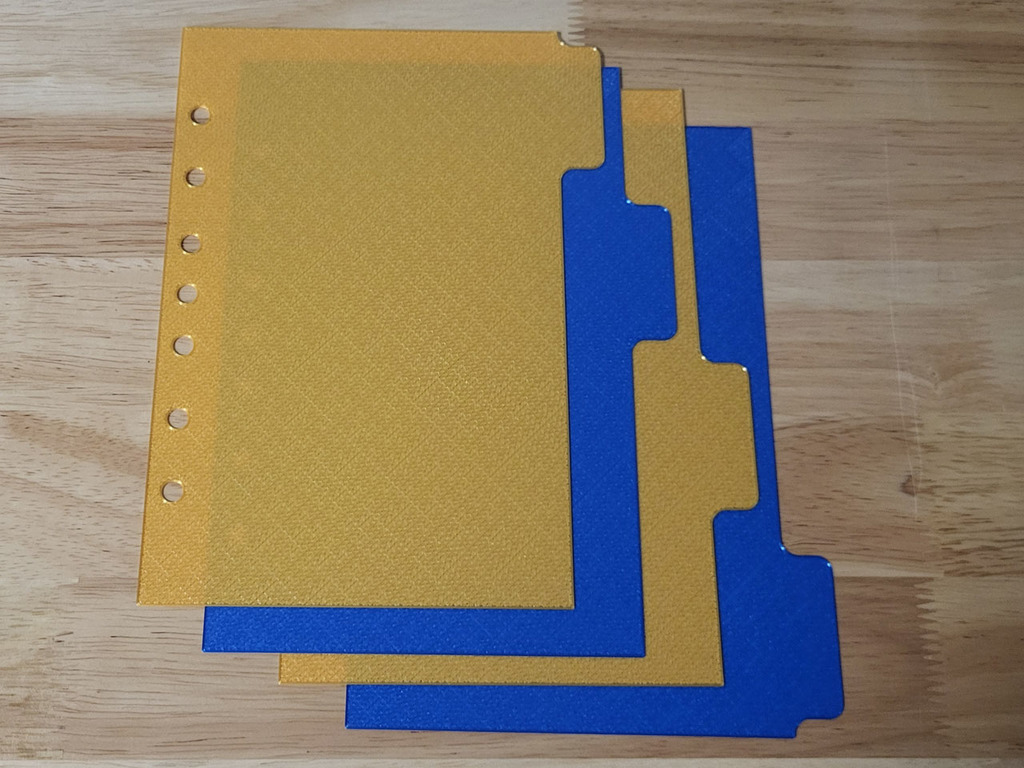 🏢 Half Letter Binder Dividers and Stationary・Free 3D File for ・Cults