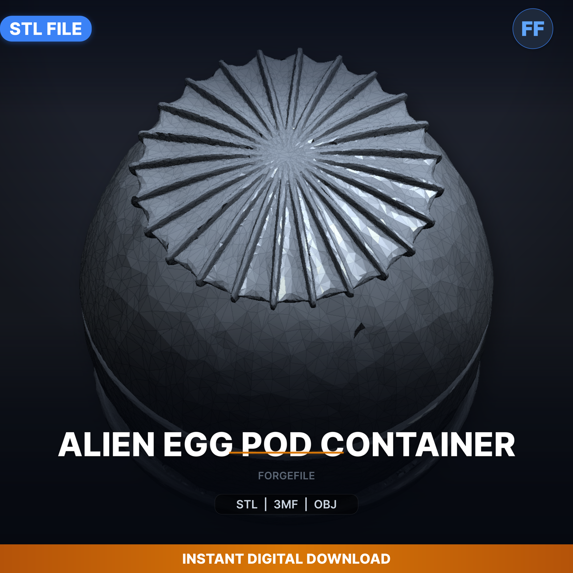 👽 Alien Egg Pod Container - 3D Printable STL File・ 3D ファイル（3Dプリント用）・Cults