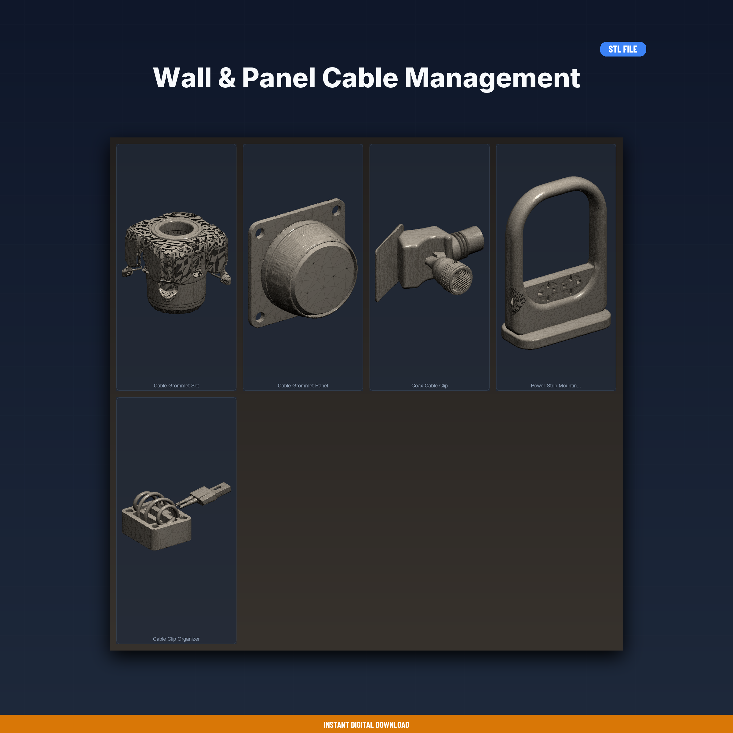 🔌 Wall Cable Collection — 5-Model STL Bundle | 3D Printable・ 3D File ...