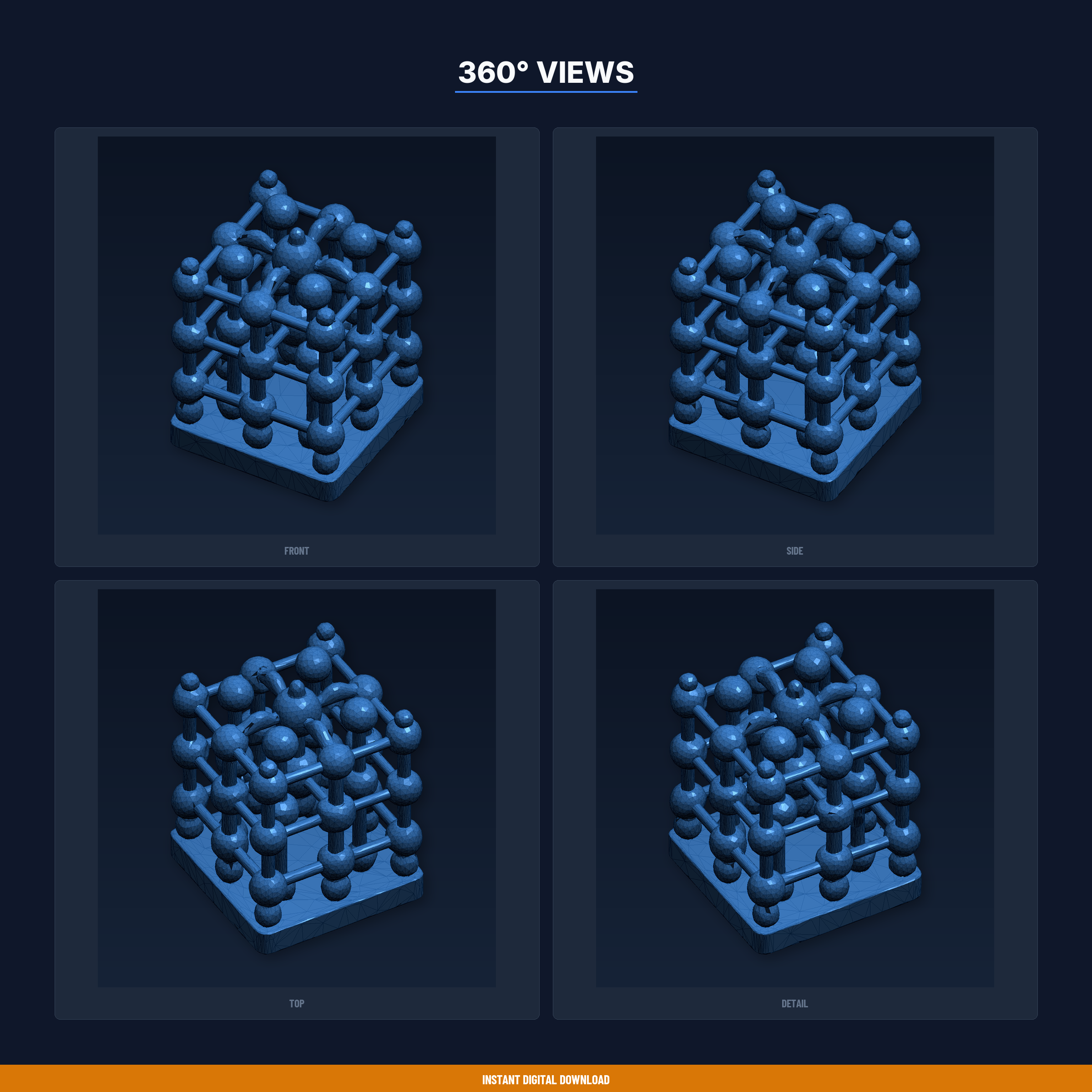 🔮 Crystal Lattice Unit Cell Model - 3D Printable STL File・ 3D File for ...