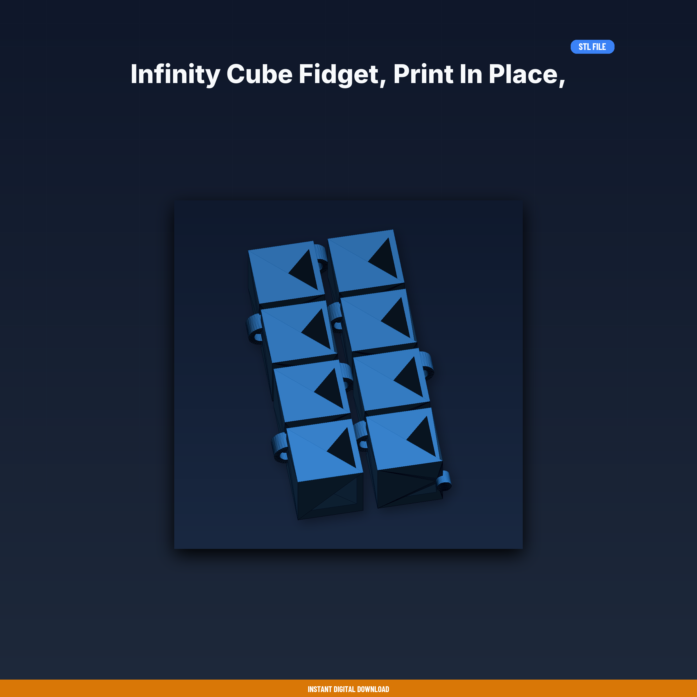 ♾️ Infinity Cube Fidget, Print in Place, Hinged Folding - 3D Printable ...