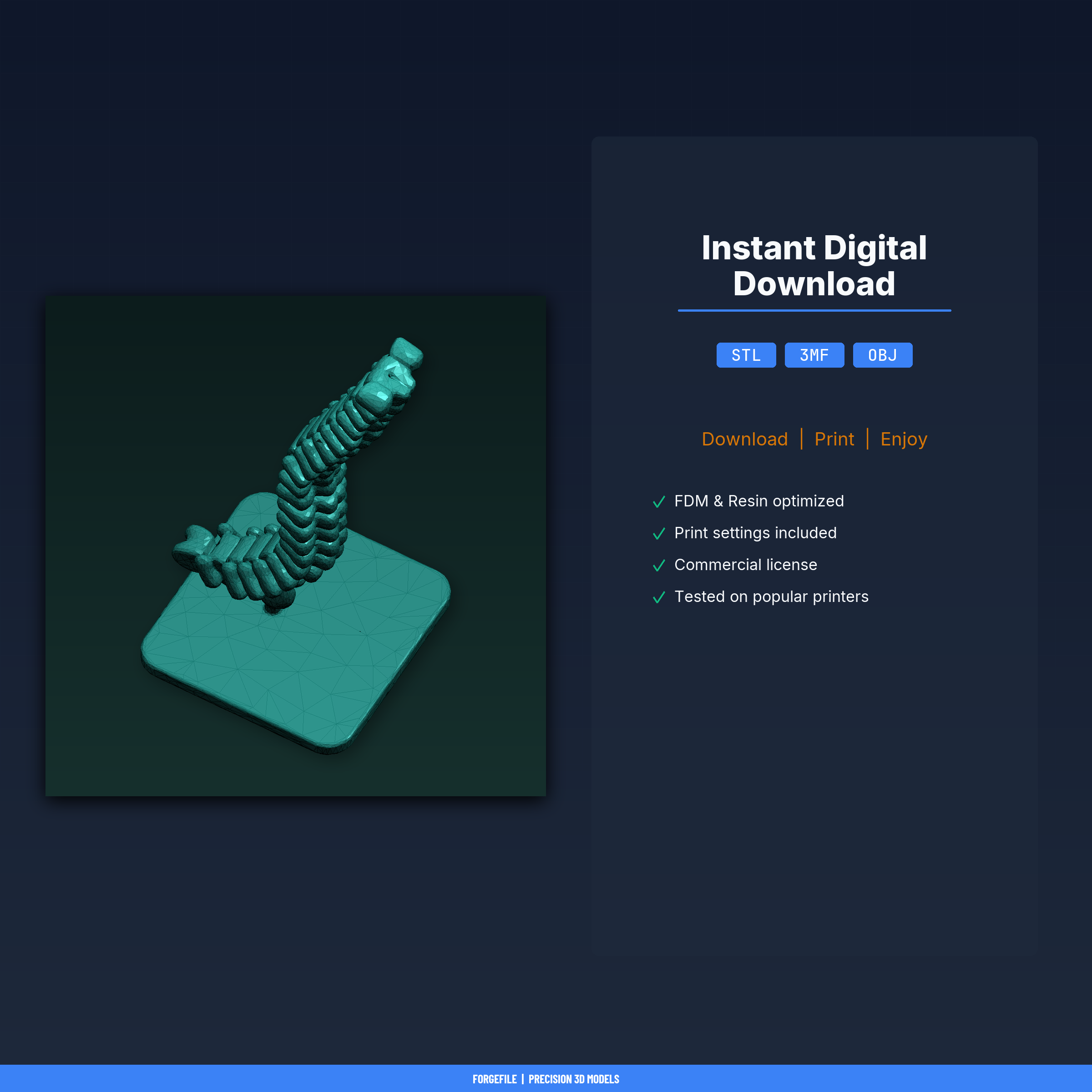 🔌 Cable Management Spine - 3D Printable STL File・ 3D File for 3D ...