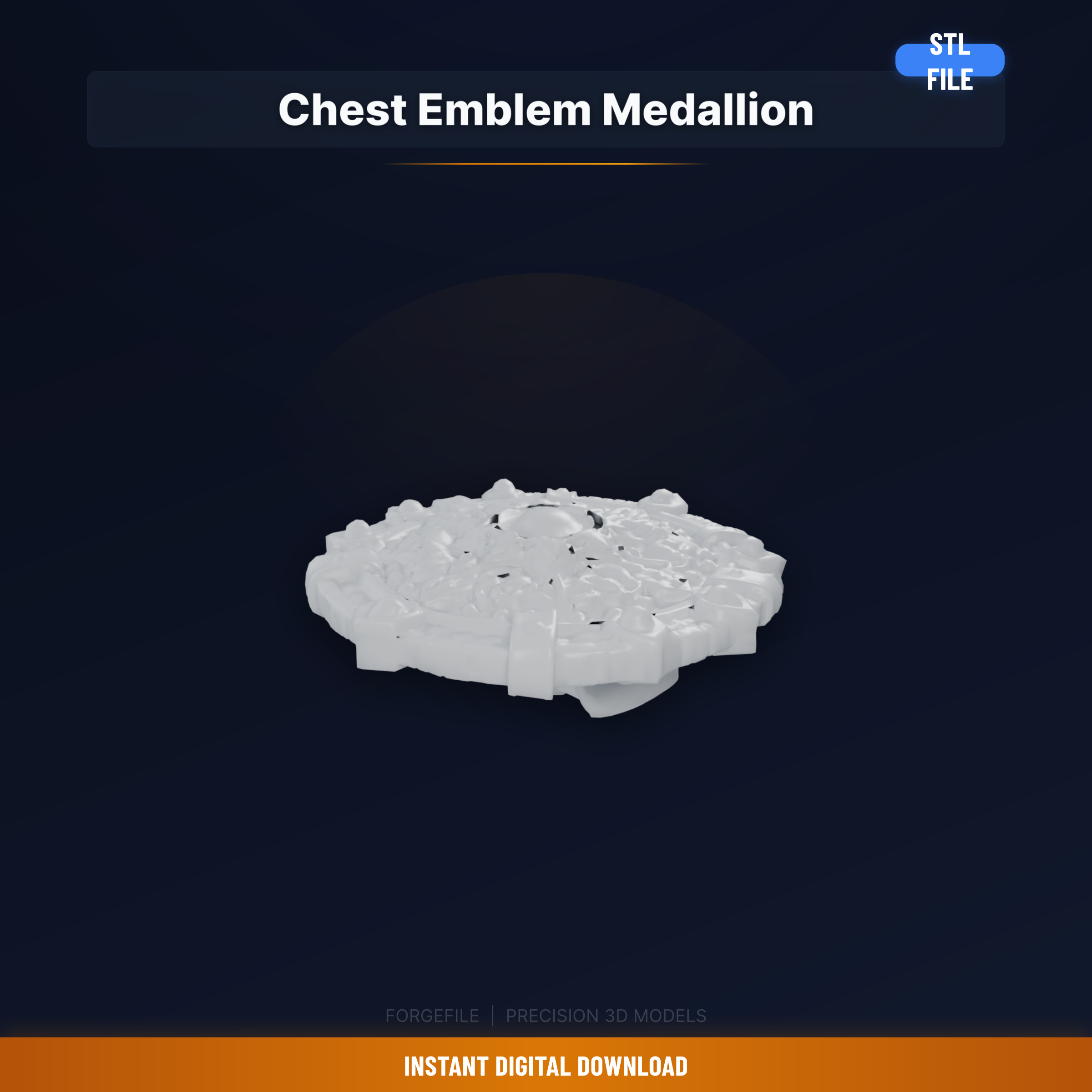 📁 Large Chest Medallion Emblem, Ornate Design, Strap Or - 3D Printable ...