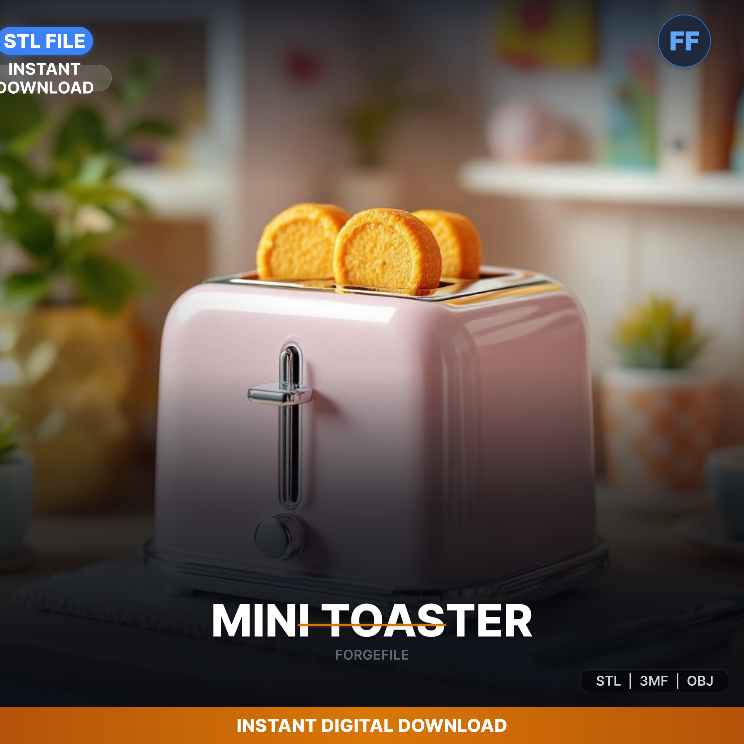 📁 One Twelfth Scale Pop-Up Toaster, Retro Chrome Look, - 3D Printable ...