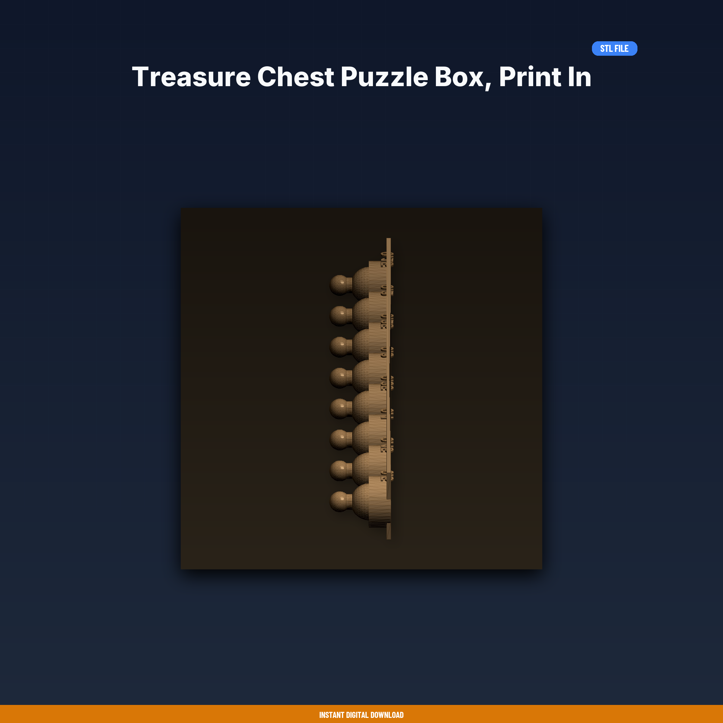 🧩 Treasure Chest Puzzle Box, Print in Place, Barrel Hinge - 3D ...