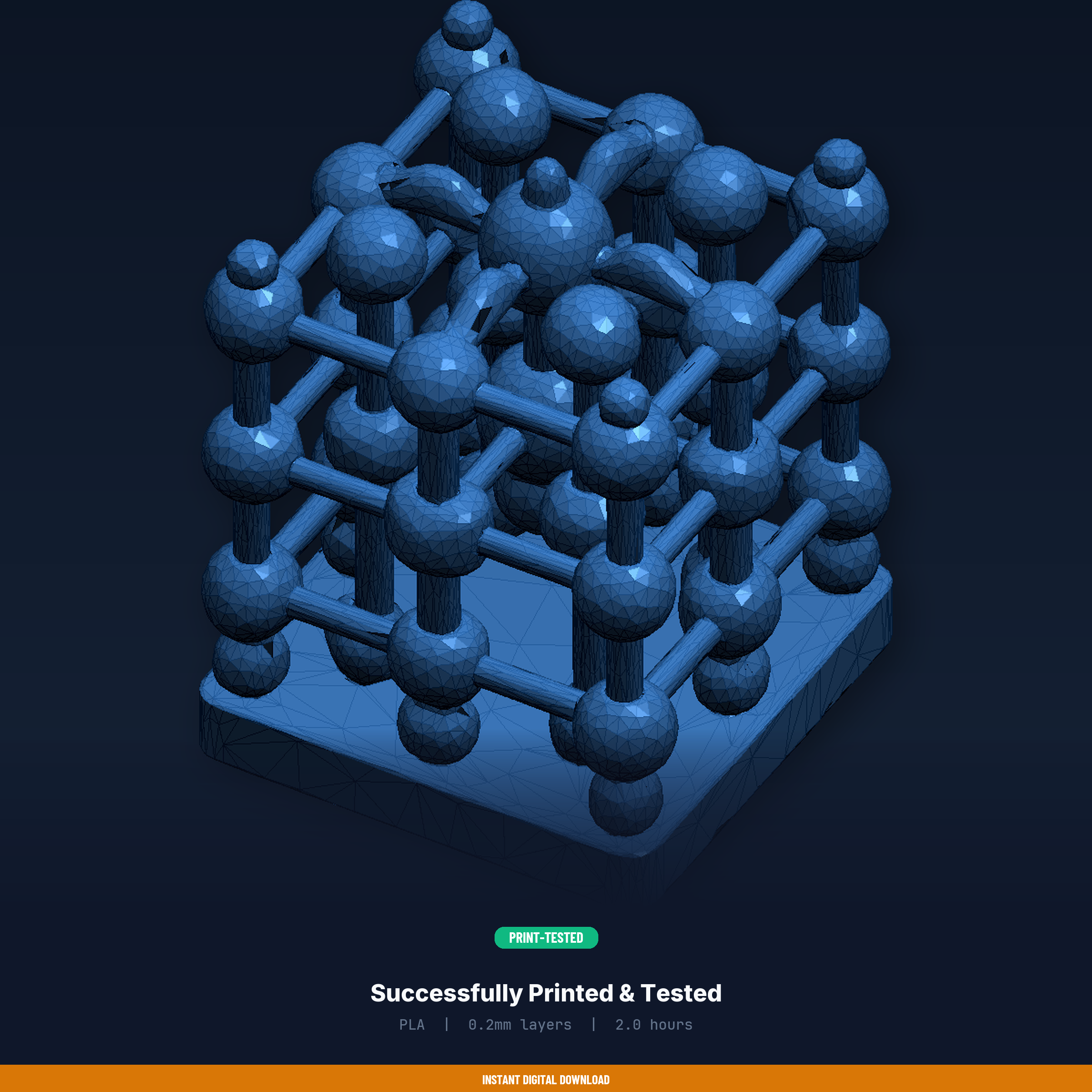 🔮 Crystal Lattice Unit Cell Model - 3D Printable STL File・ 3D File for ...