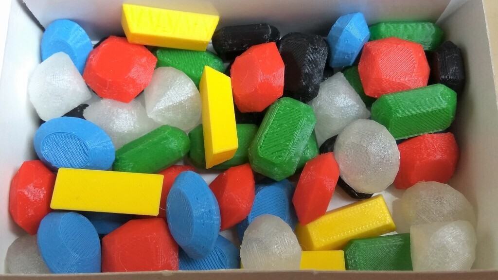 Splendor Translucent Tokens 💎 Splendor - Set of Gem Tokens・Free 3D File for ・Cults