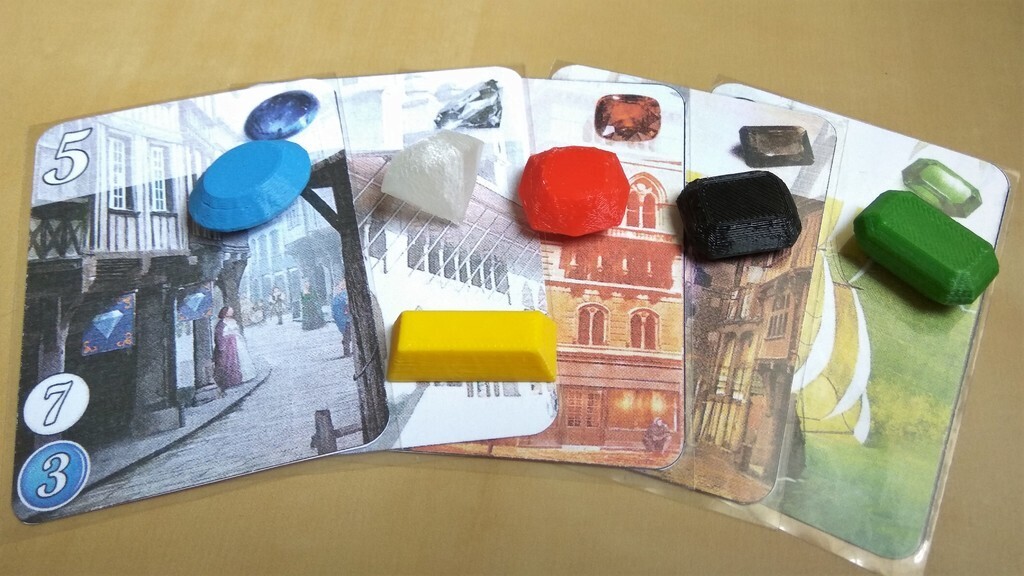 Splendor Translucent Tokens 💎 Splendor - Set of Gem Tokens・Free 3D File for ・Cults