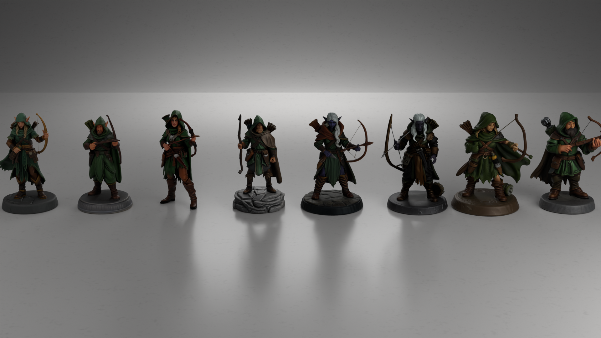 Dnd Ranger Mini 🎲 Ranger Pack — 8 Fantasy Tabletop Miniatures, DND Characters, 28mm RPG ...
