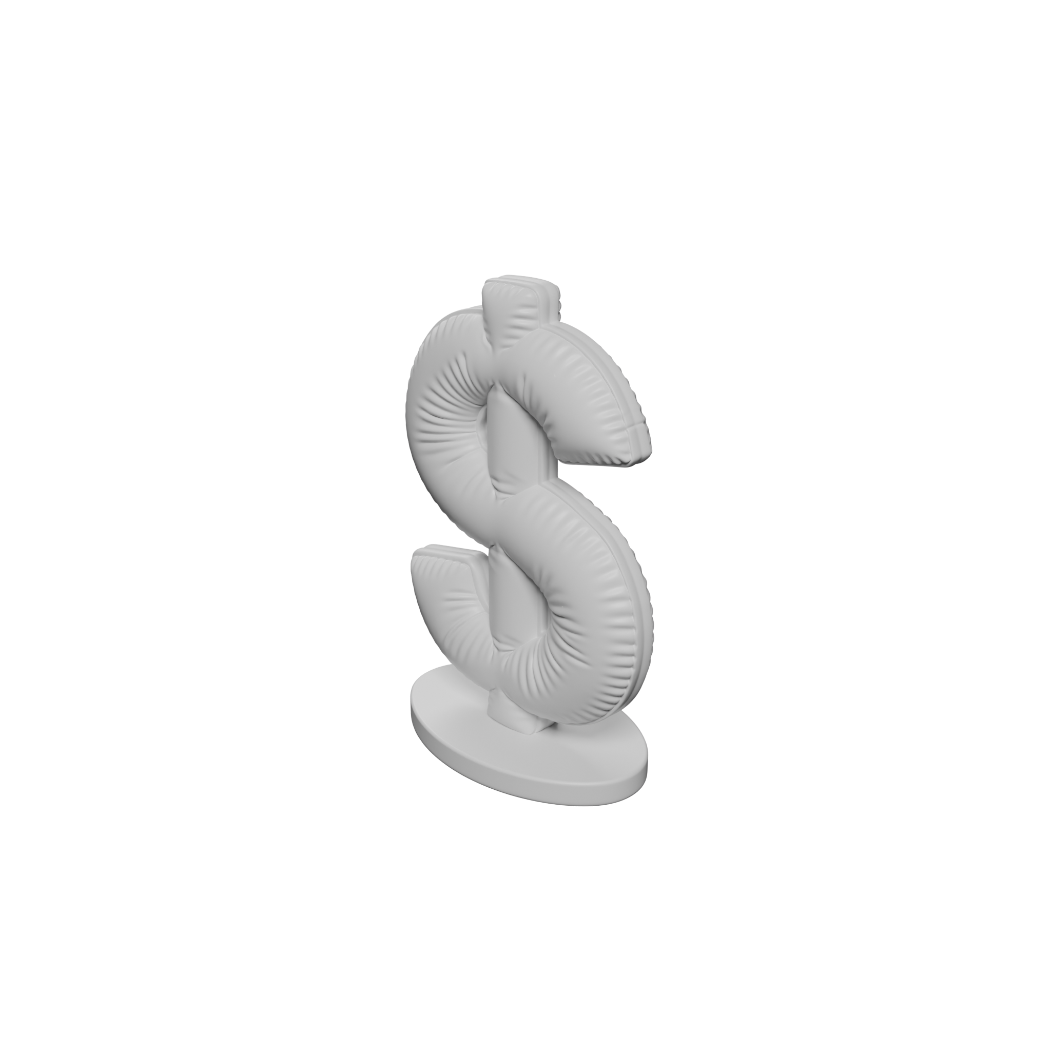 💵 Puffy Dollar Sign Figurine STL – Inflated Money Symbol 3D Print for ...