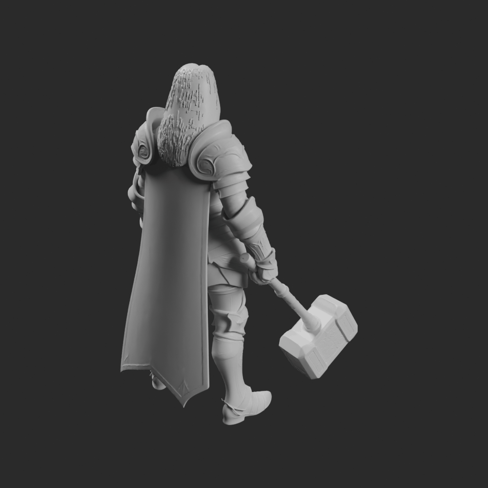 ♀️ Female Paladin Figurine STL – Armored War hammer Warrior 3D Print ...