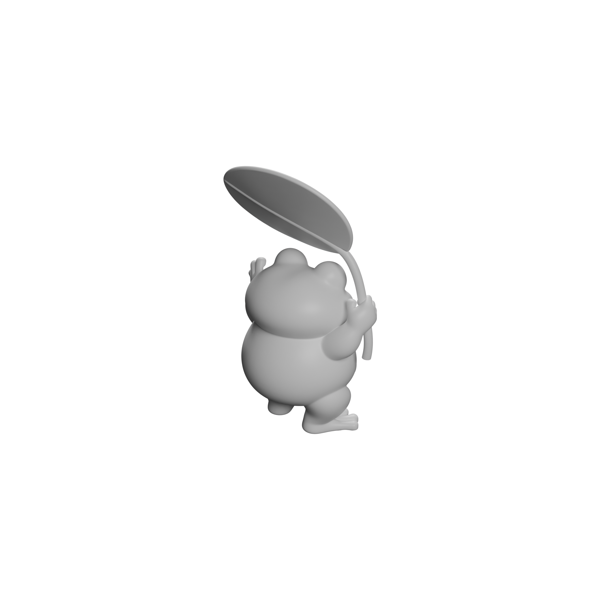 🐸 Cute Chubby Frog Figurine STL – Frog Holding Leaf 3D Print for Desk ...