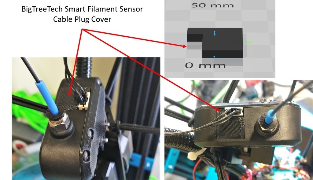 Sensor Plug Cover 🔌 Plug Cover - Bigtreetech Smart Filament Sensor・Free 3D File for ・Cults