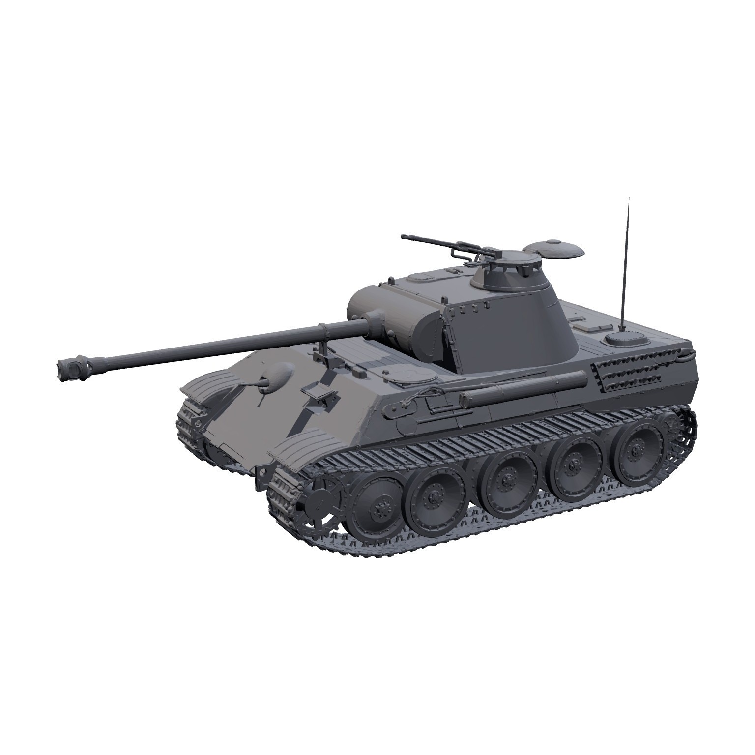 ドイツ88mm砲8 4号戦車パンサーワーゲン 1/72 3D プリンター STL 🪖 WW2 German Army Panther Medium Tank - 3D Printable Wargaming